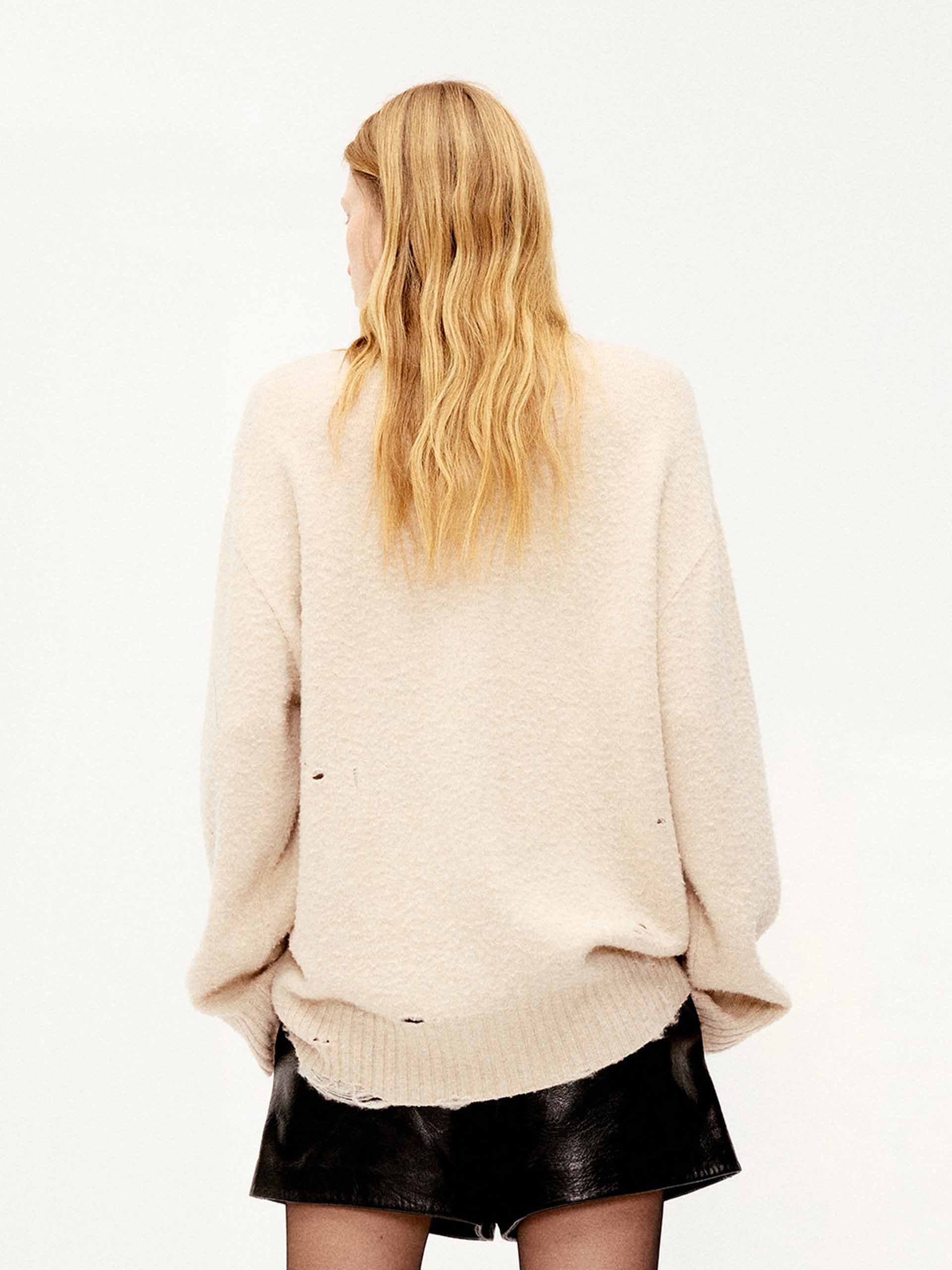 Irregular Ripped Knit Sweater - Image 6