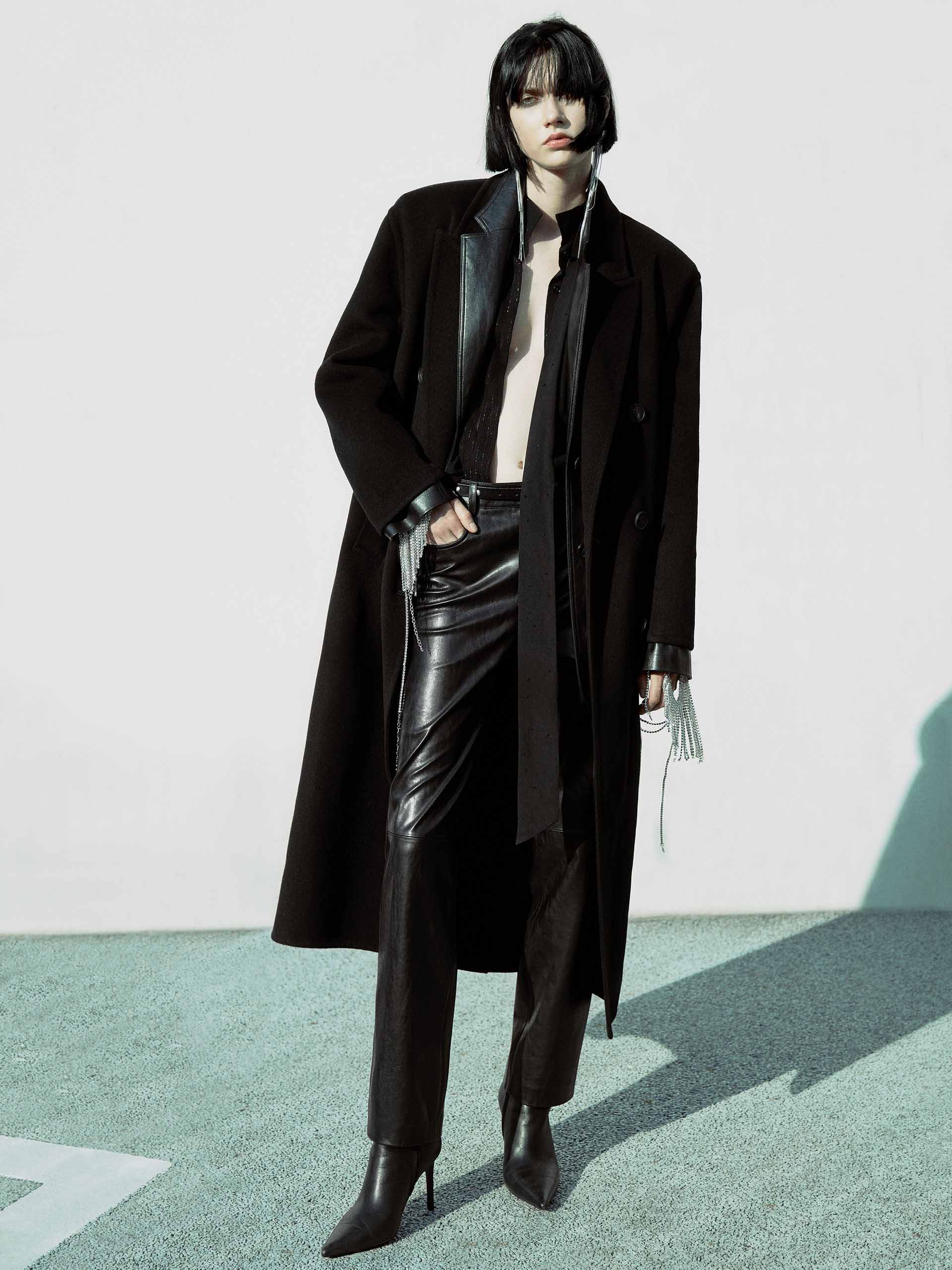 Longline Wool Coat - Image 17