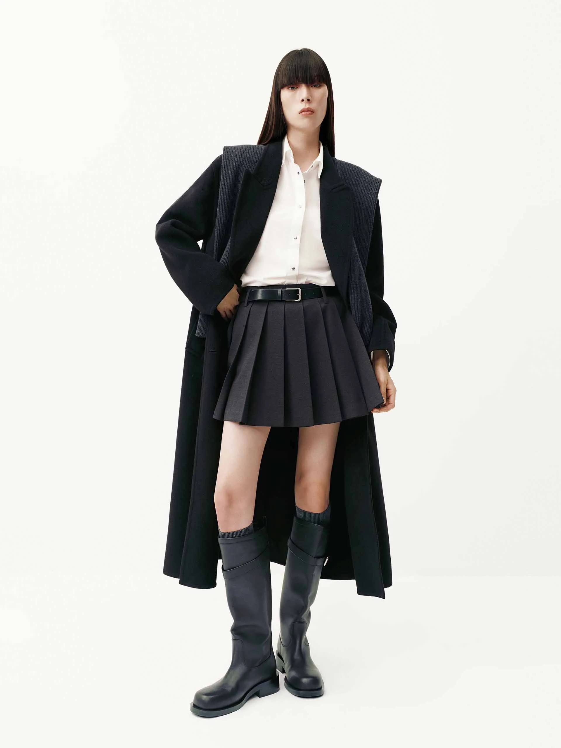 Longline Wool Coat - Image 22