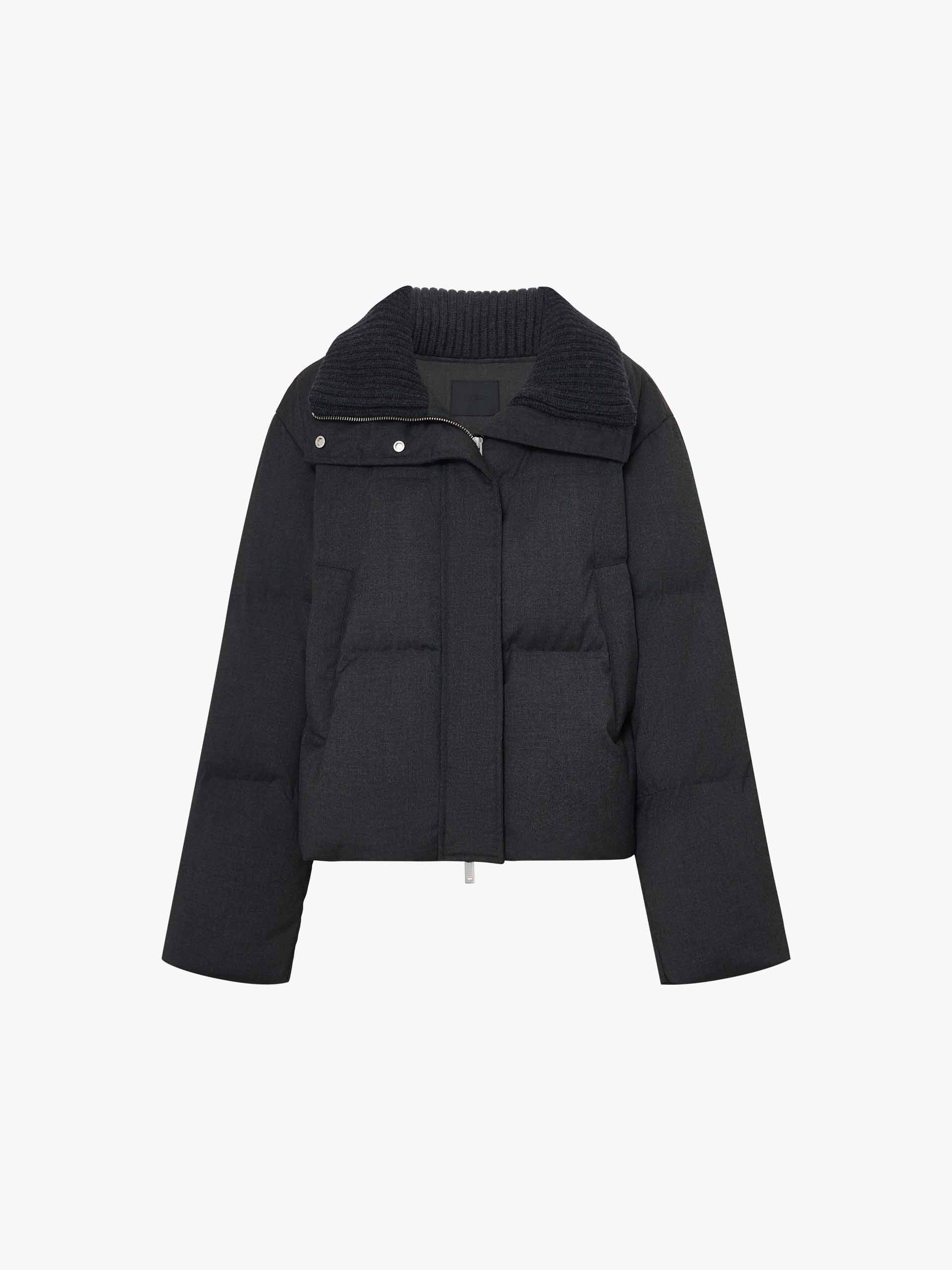 Knitted Collar Quilted Jacket - Image 5