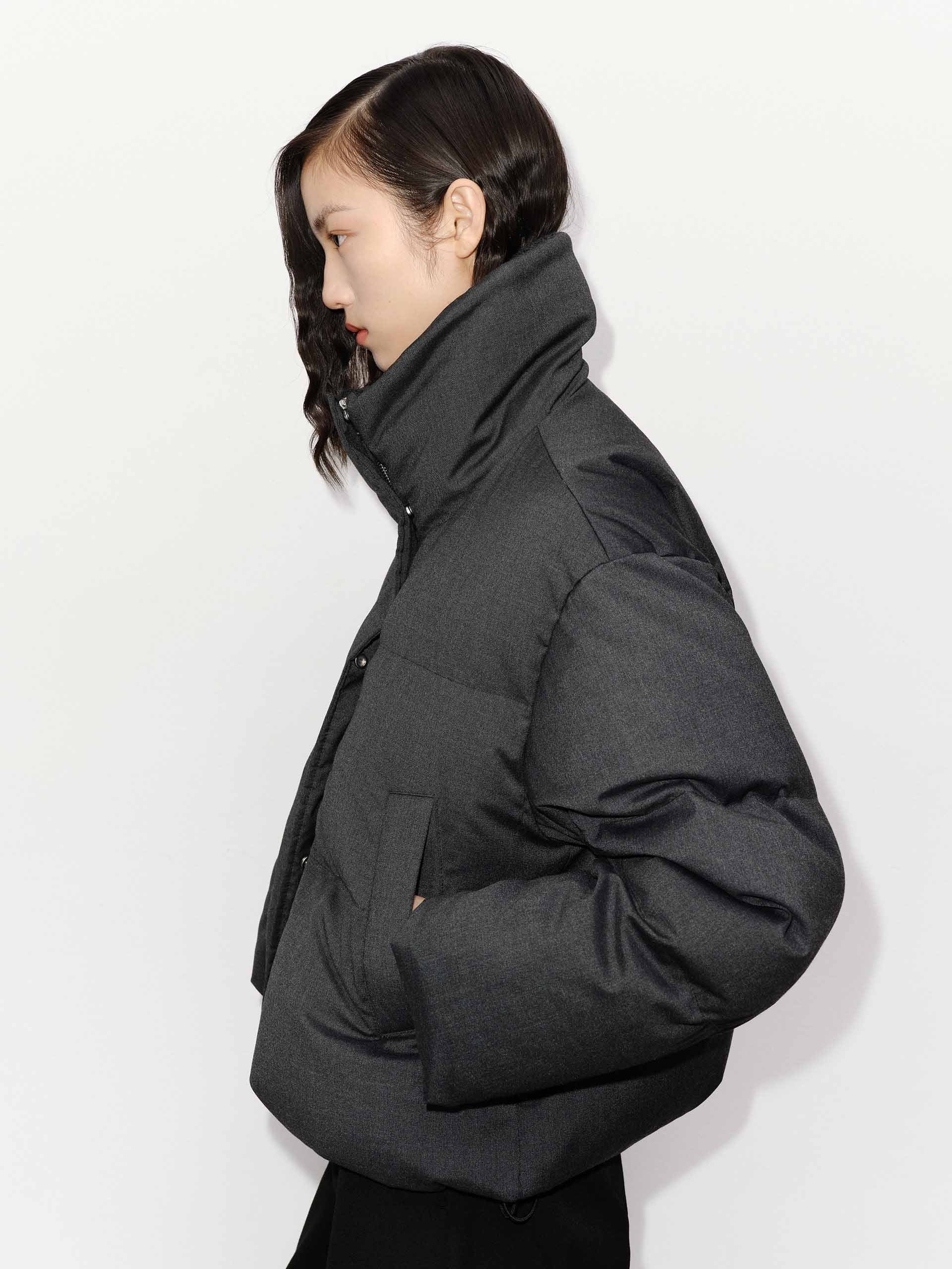 Knitted Collar Quilted Jacket - Image 6