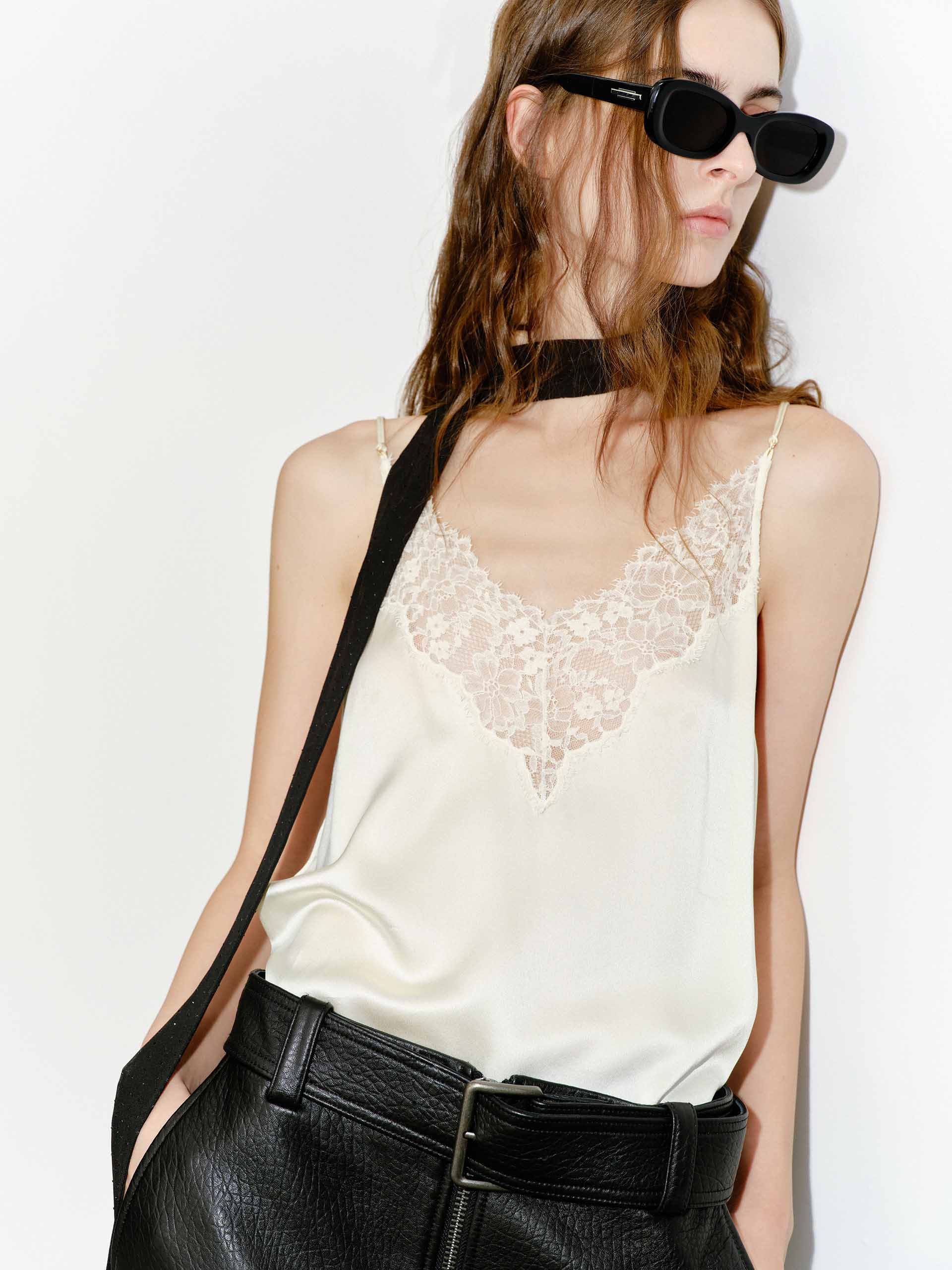 Lace Collar Silk Cami Top - Image 8