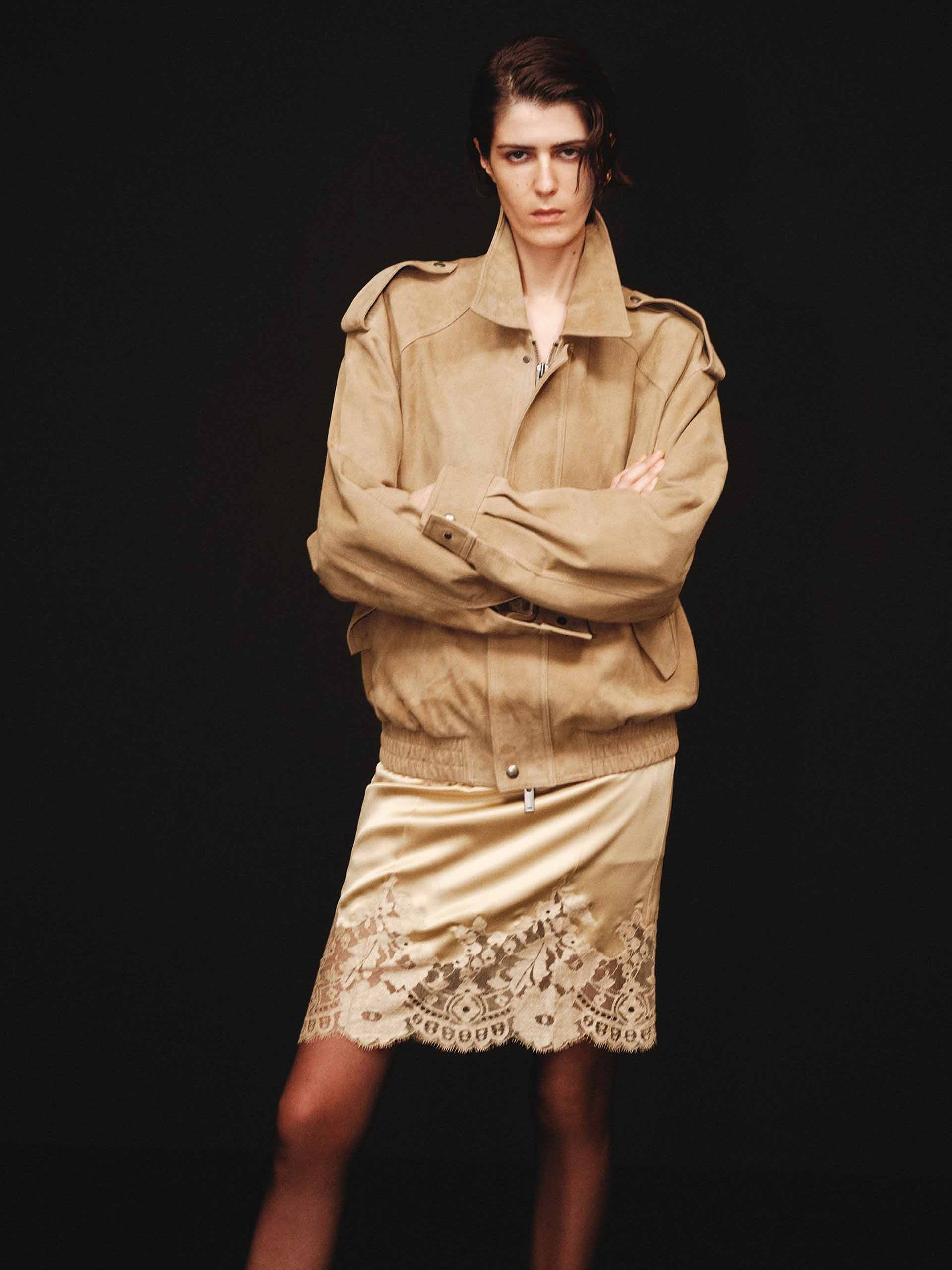 Lace Hem Silk Skirt - Image 7