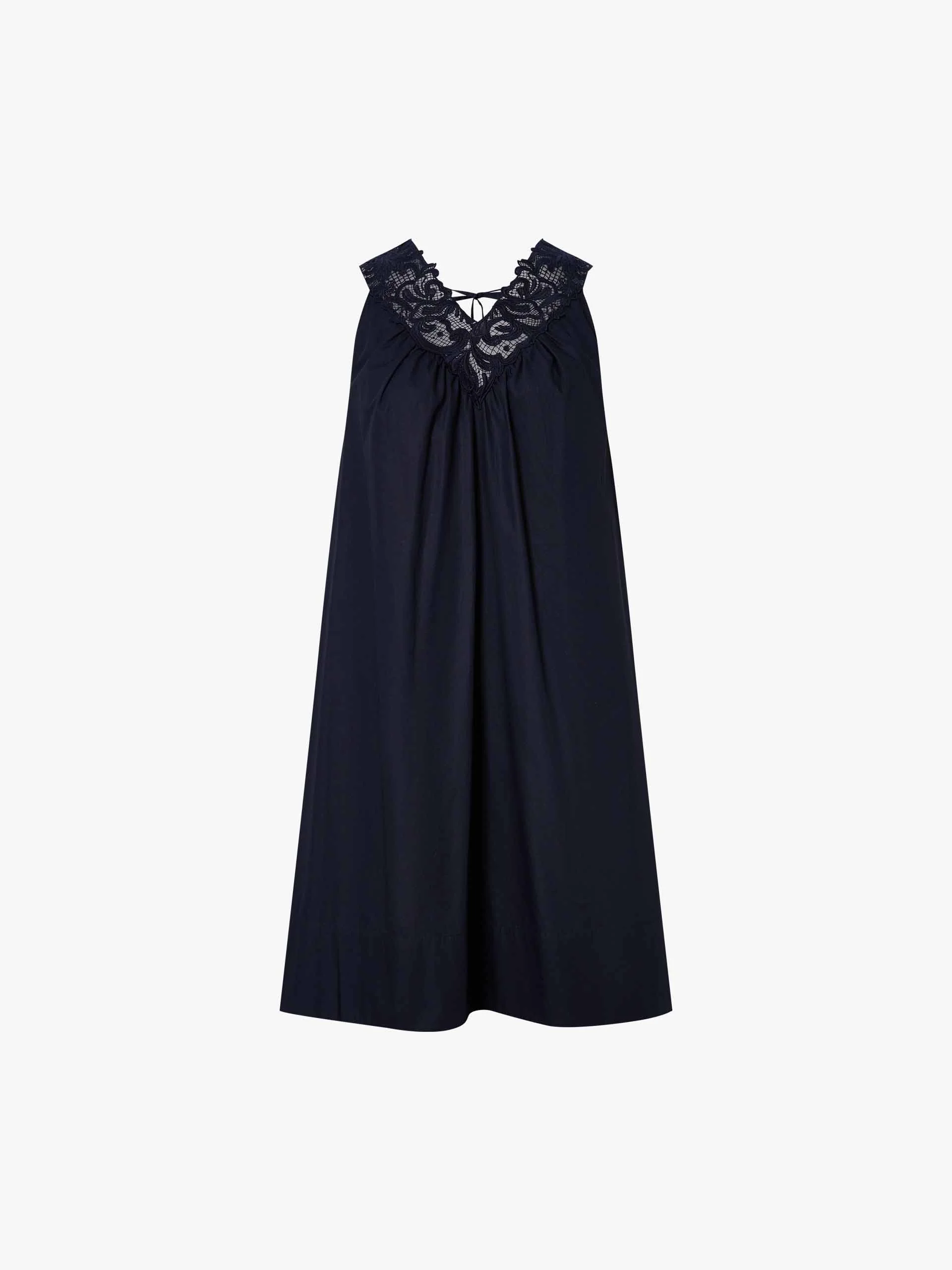 Lace Neck Cotton Dress - Image 5