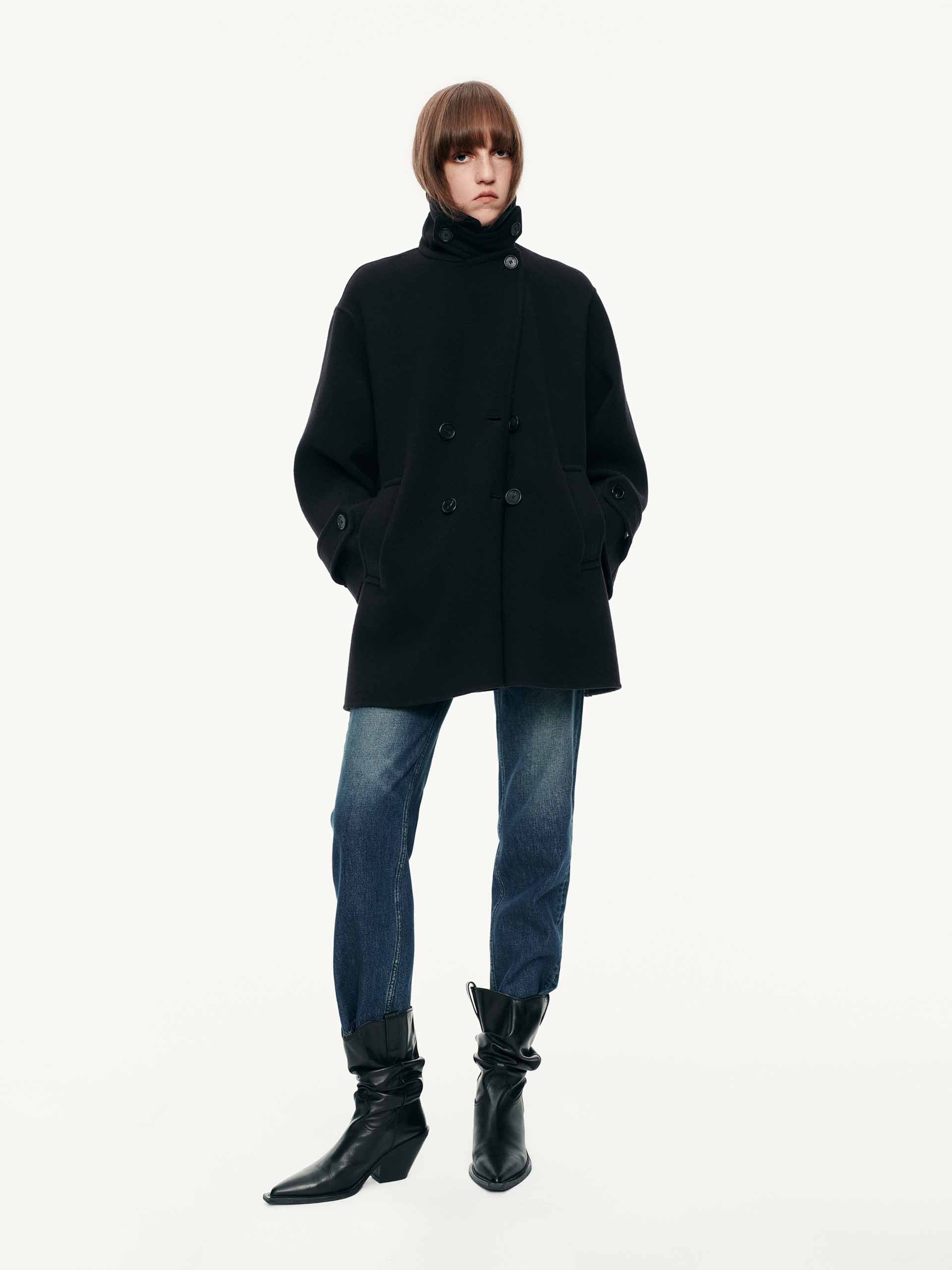 Lapel Double Breasted Coat - Image 2