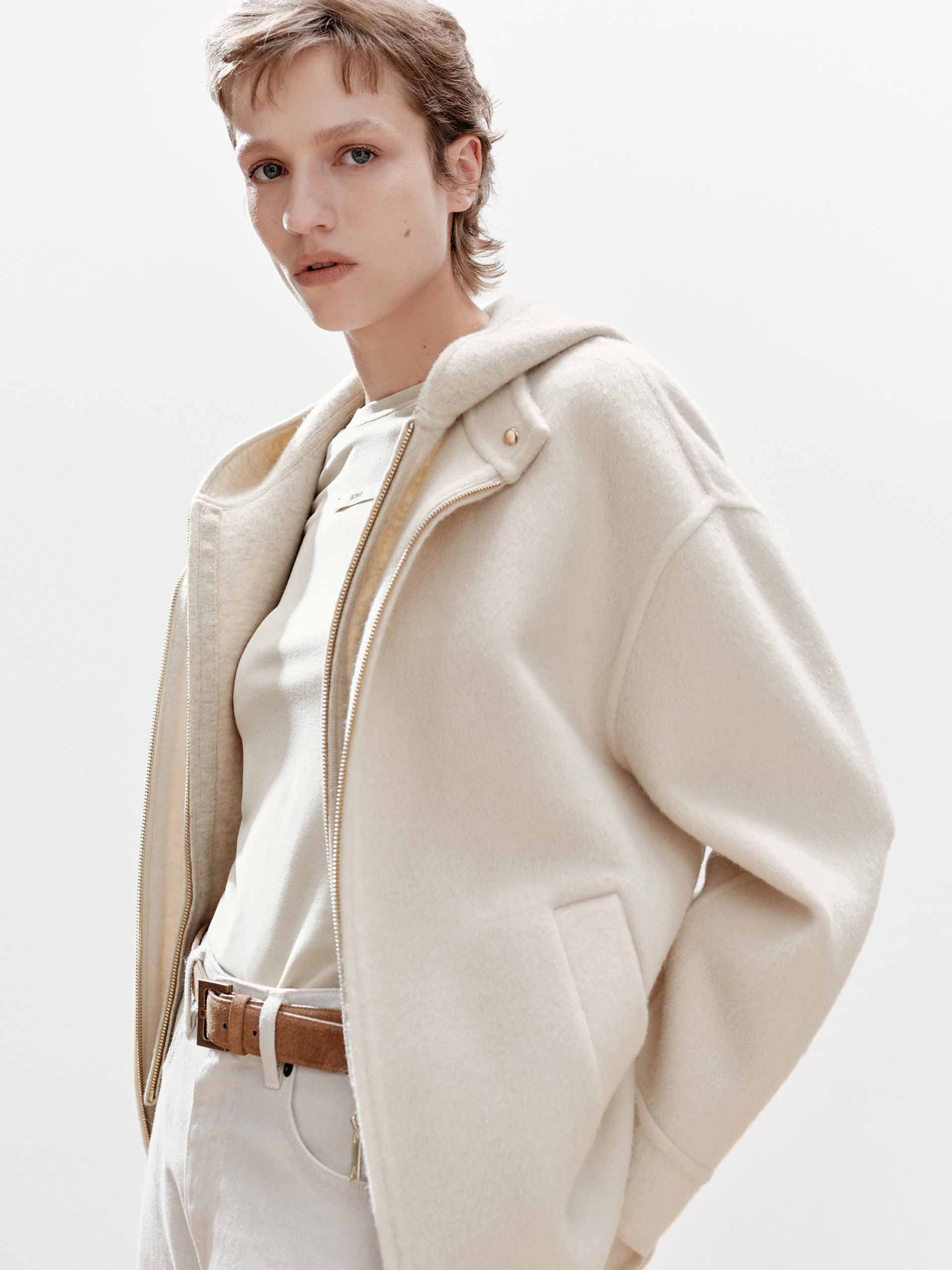 Layered Detail Wool Blend Coat - Image 11