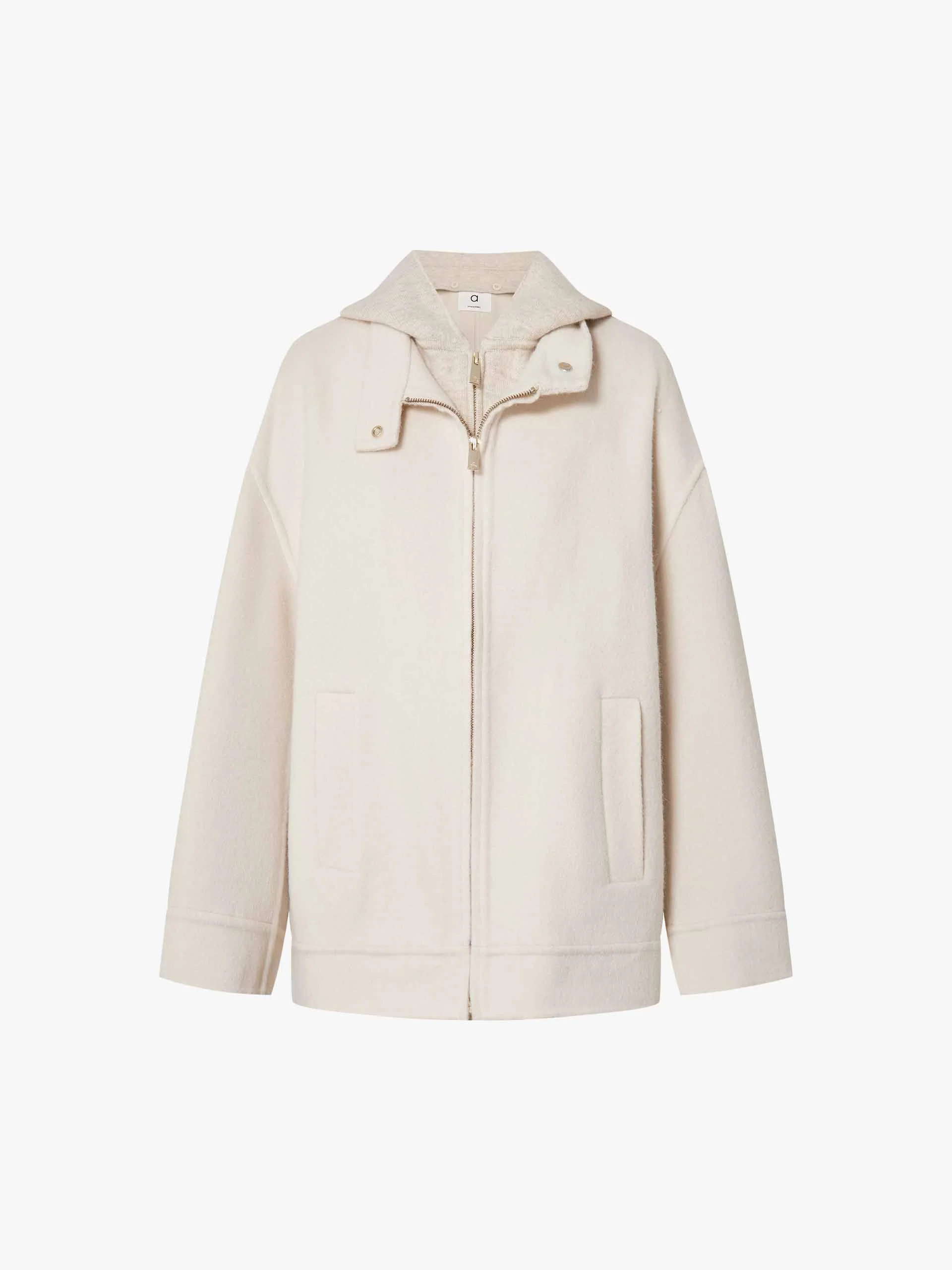 Layered Detail Wool Blend Coat - Image 13
