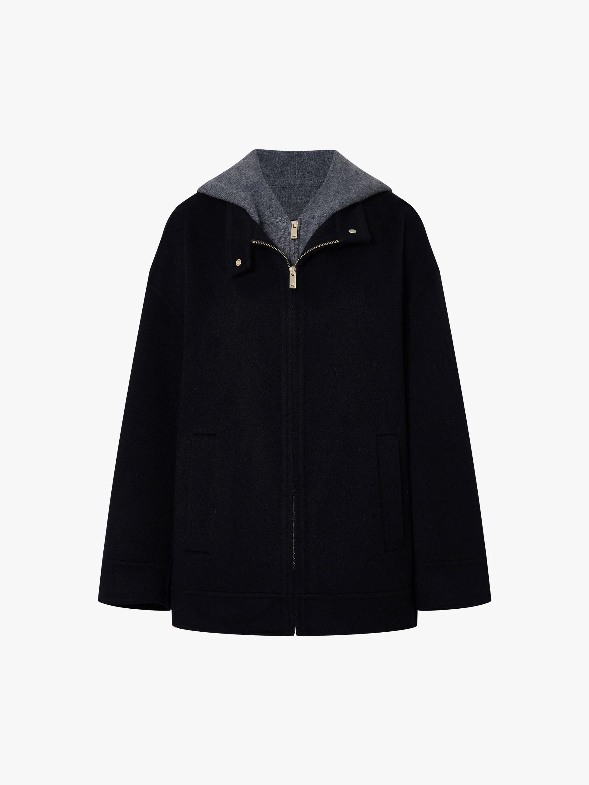 Layered Detail Wool Blend Coat - Image 5