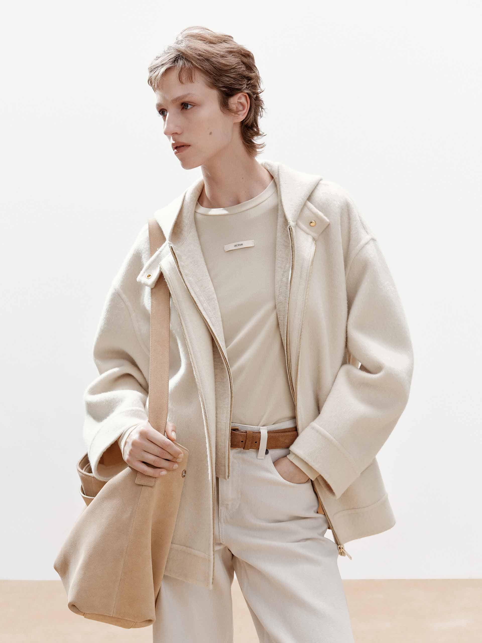 Layered Detail Wool Blend Coat - Image 9