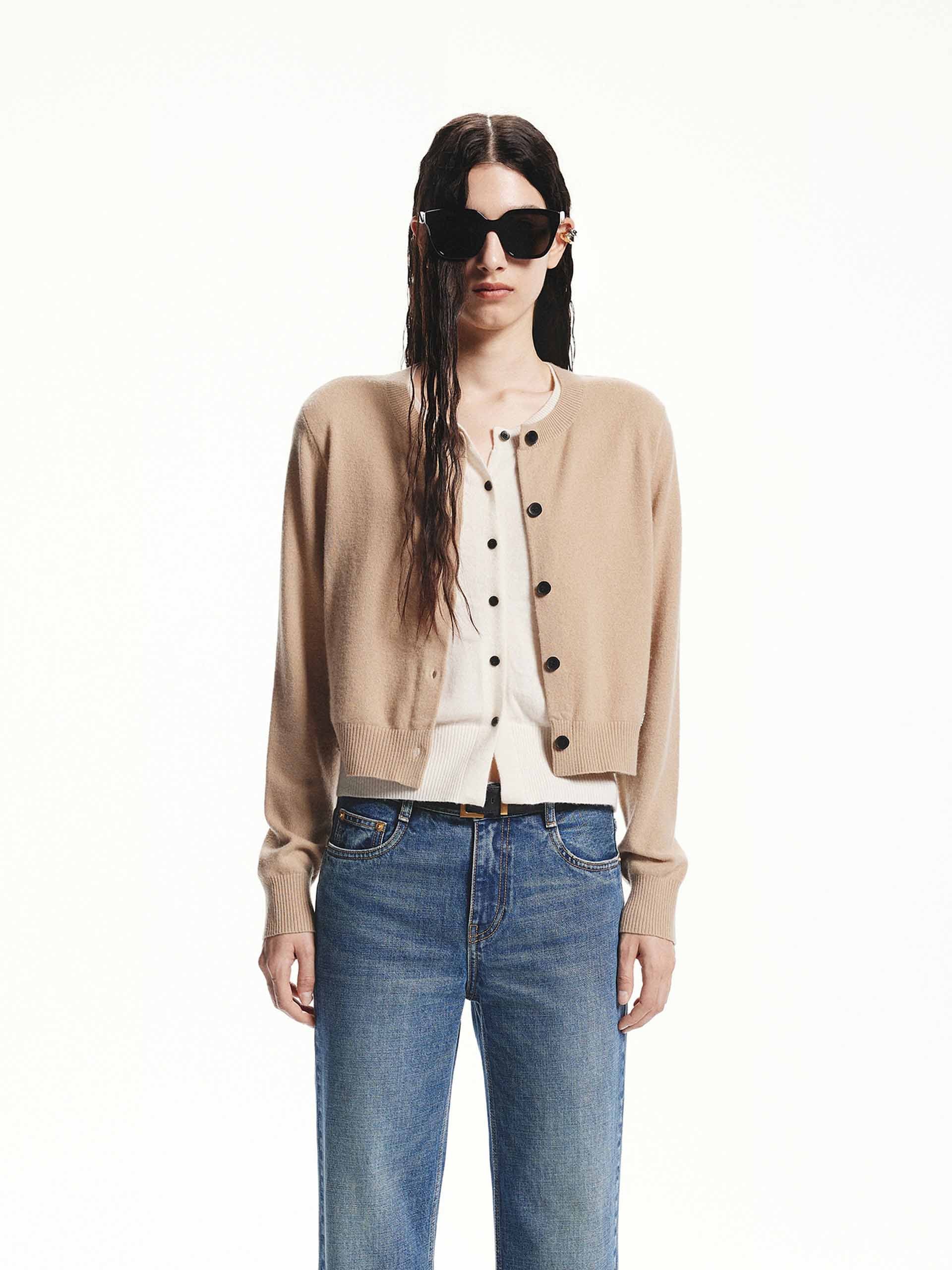 Layered Detail Wool Cardigan - Image 6