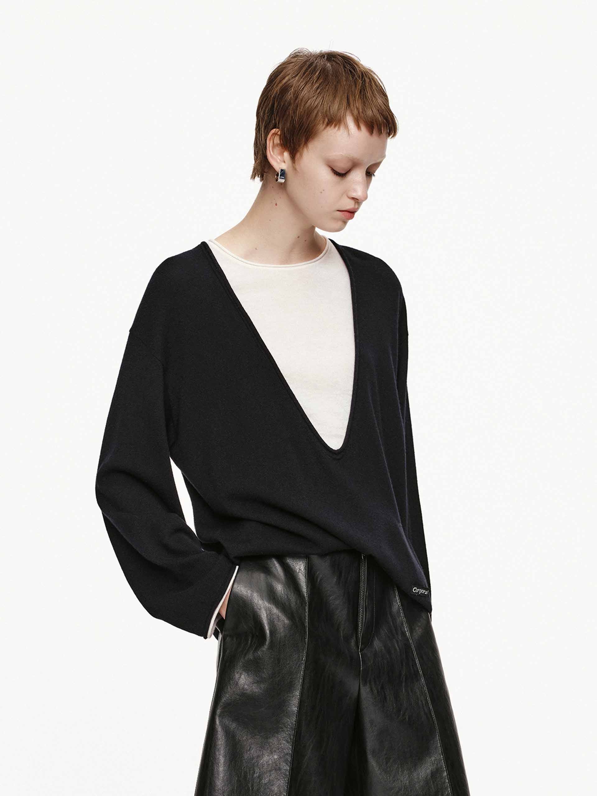 Layered Wool Blend Sweater - Image 3