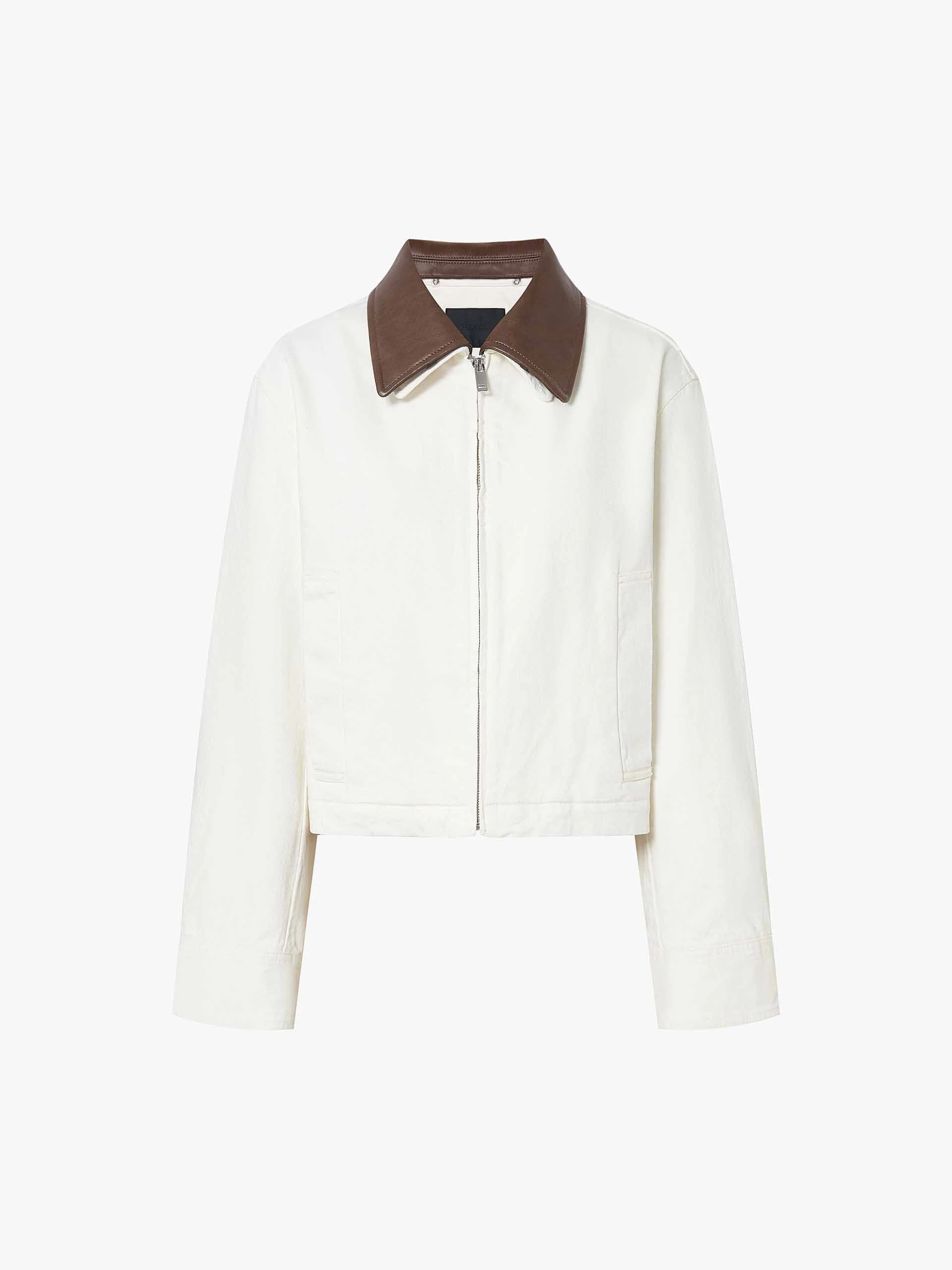 Leather Collar Cropped Coat - Image 5