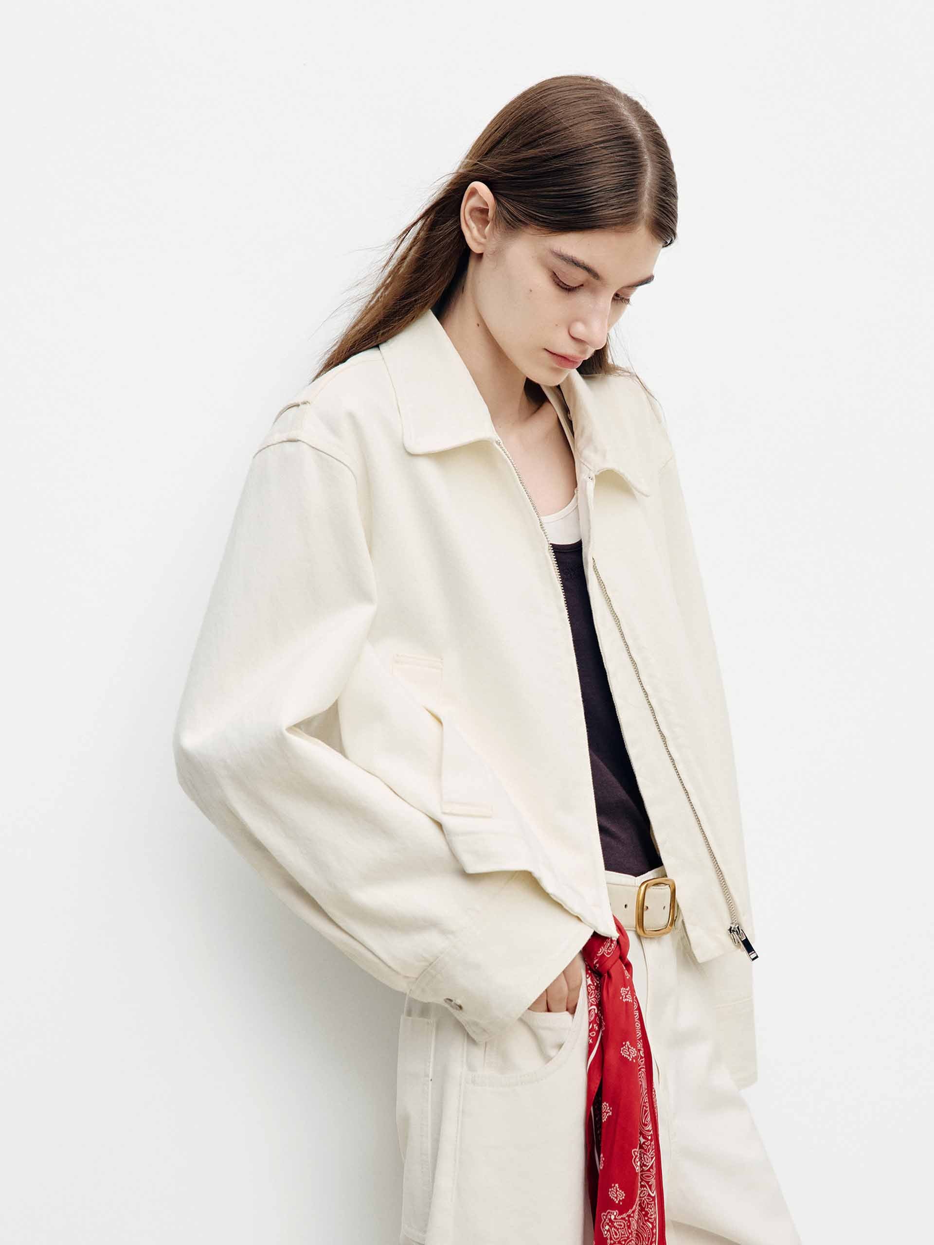 Leather Collar Cropped Coat - Image 7