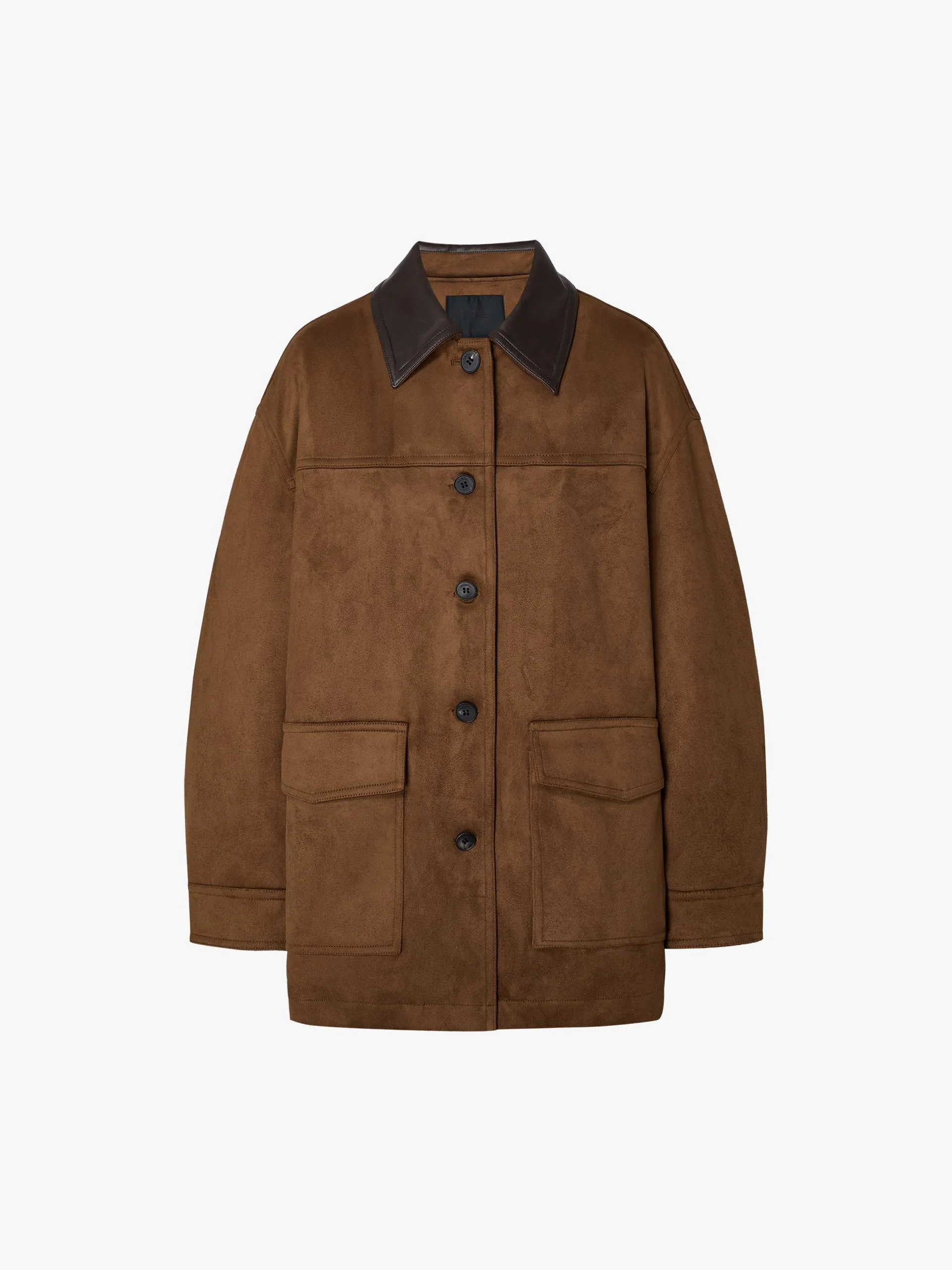 Leather Collar Down Jacket - Image 5