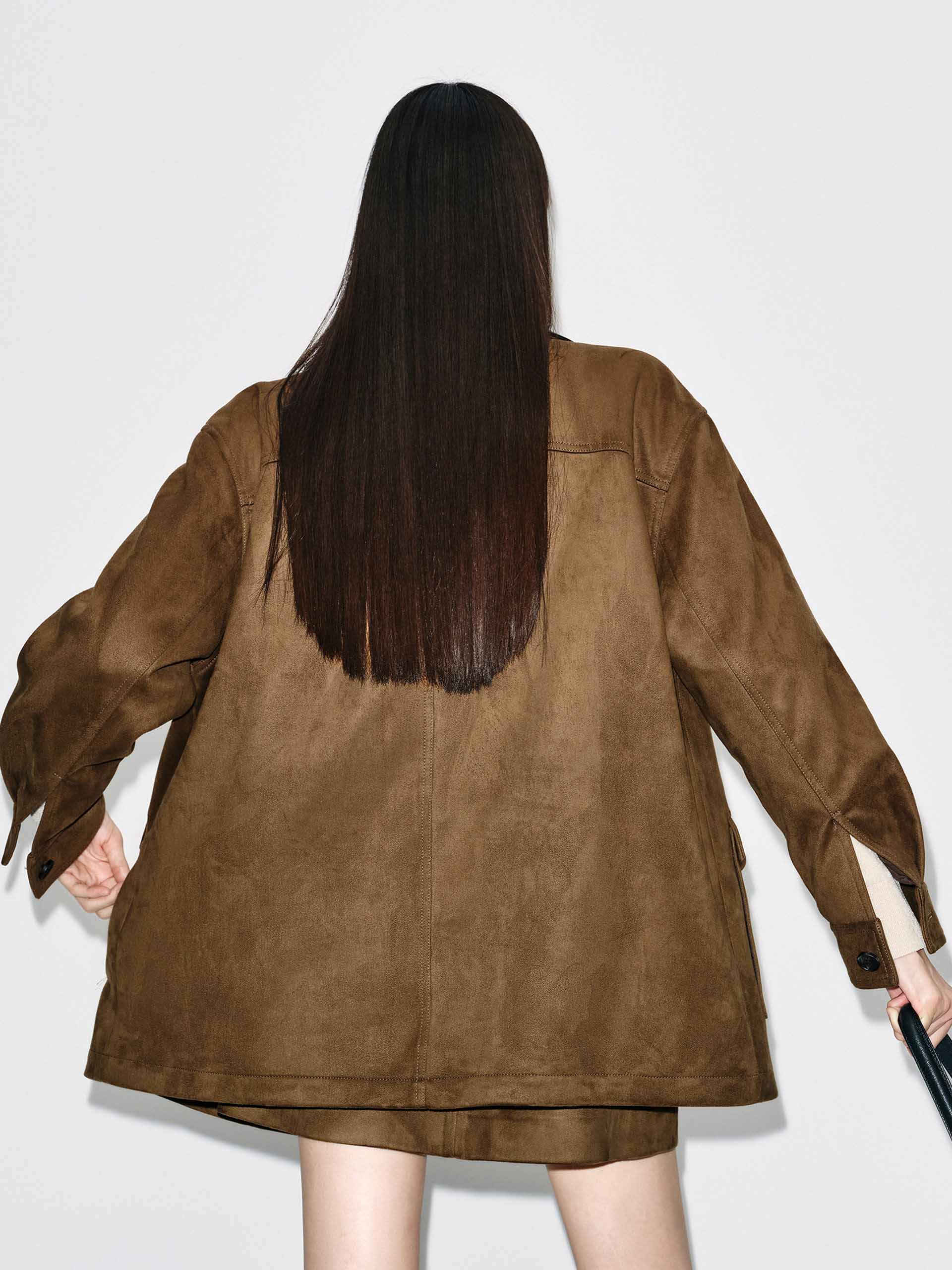 Leather Collar Down Jacket - Image 8