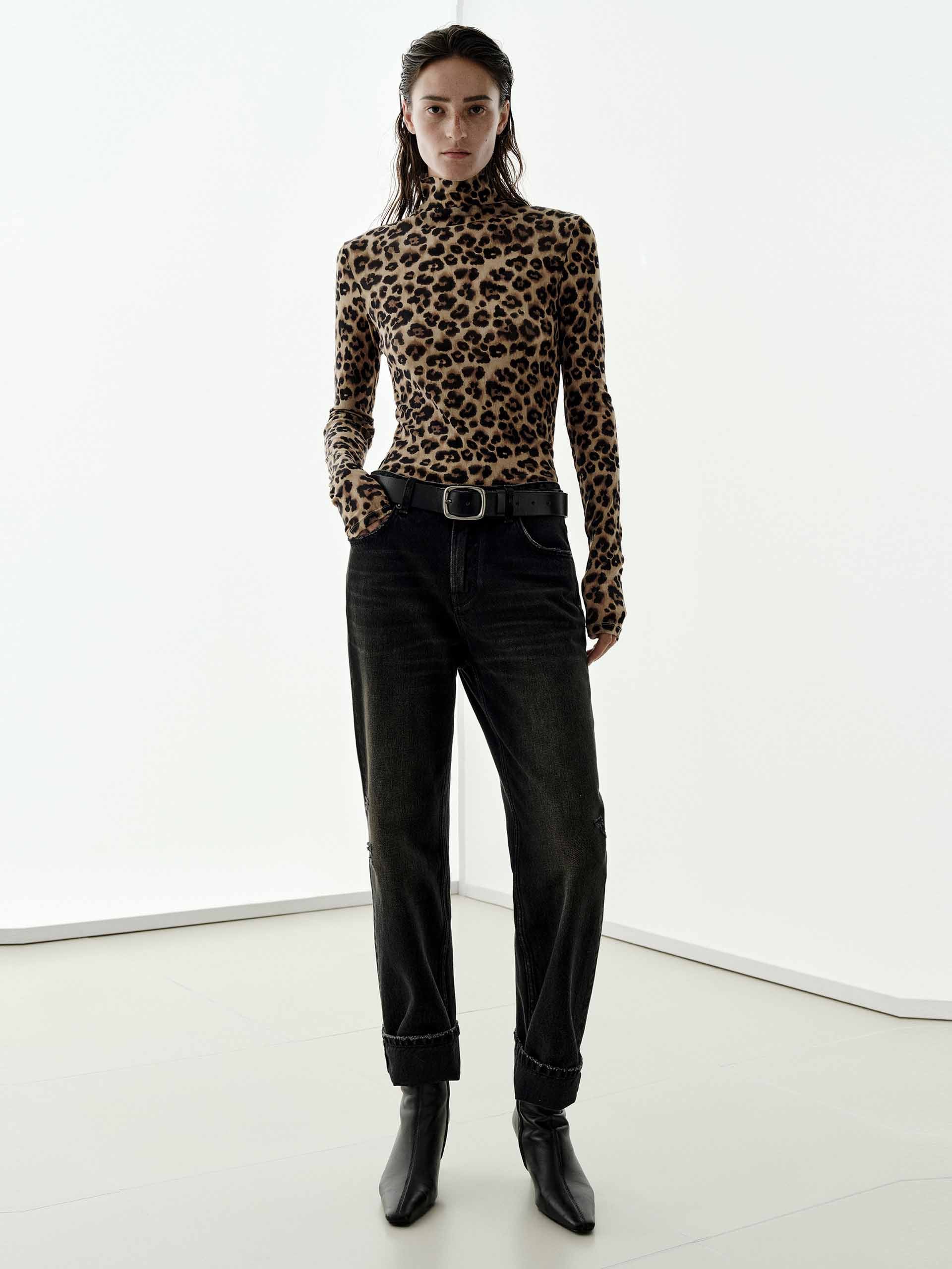 Leopard Print Fitted Blouse - Image 2