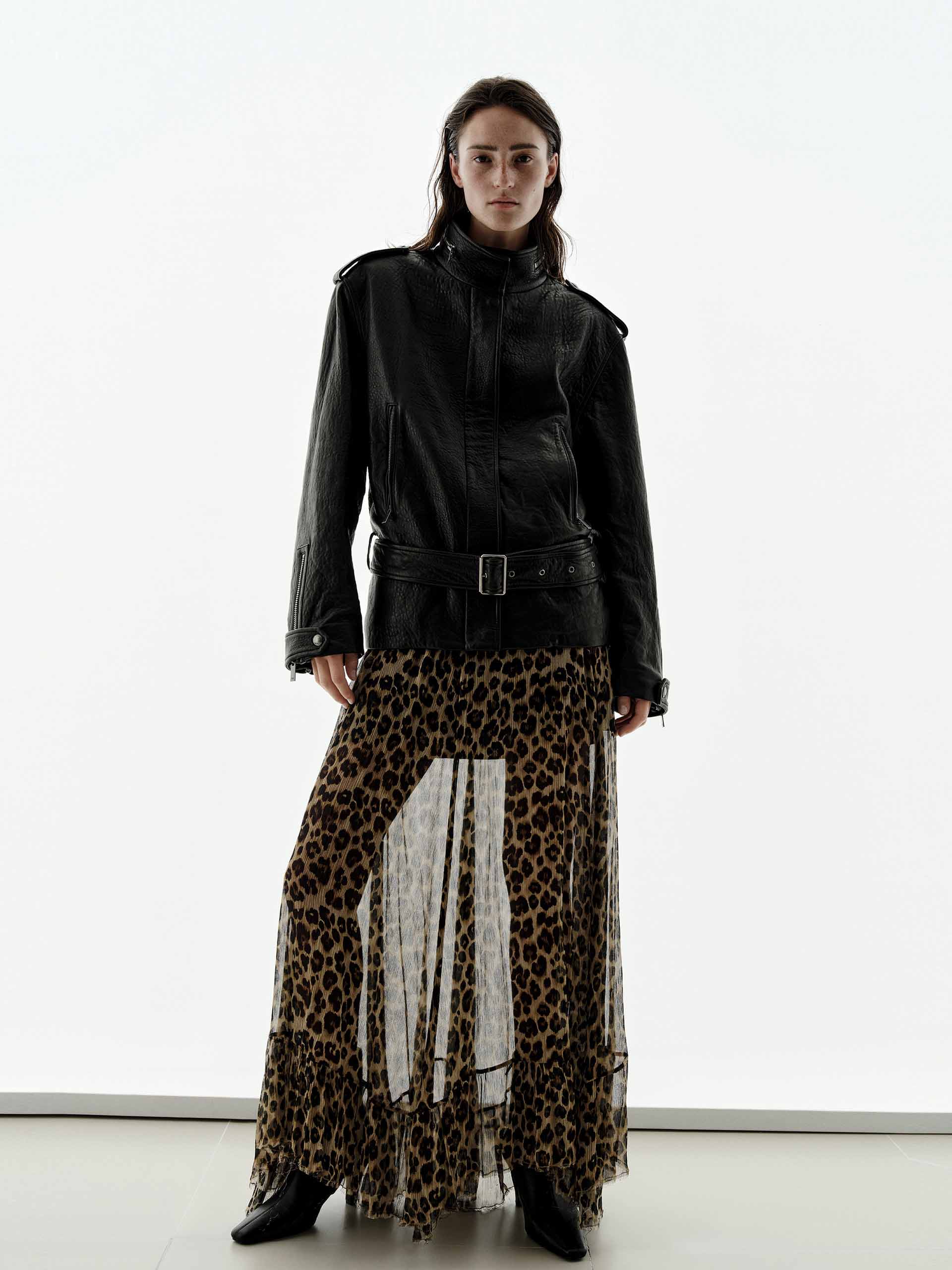 Leopard Print Pure Silk Skirt - Image 2