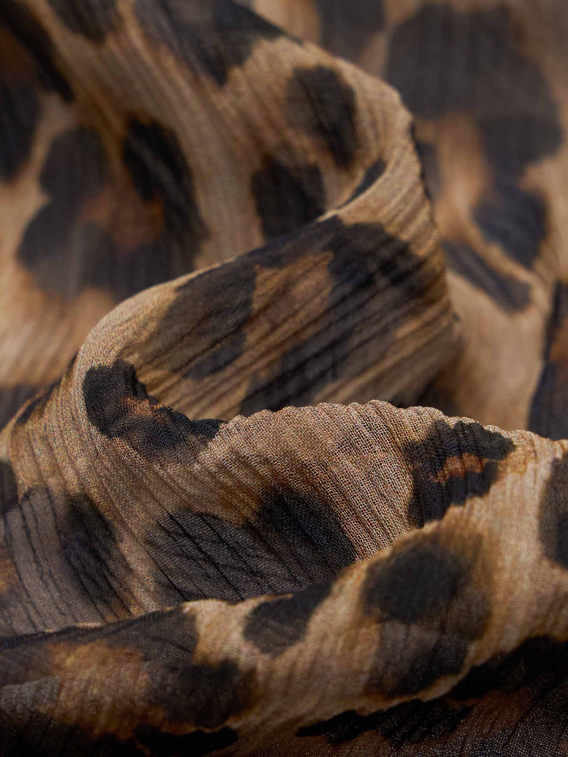 Leopard Print Pure Silk Skirt - Image 4