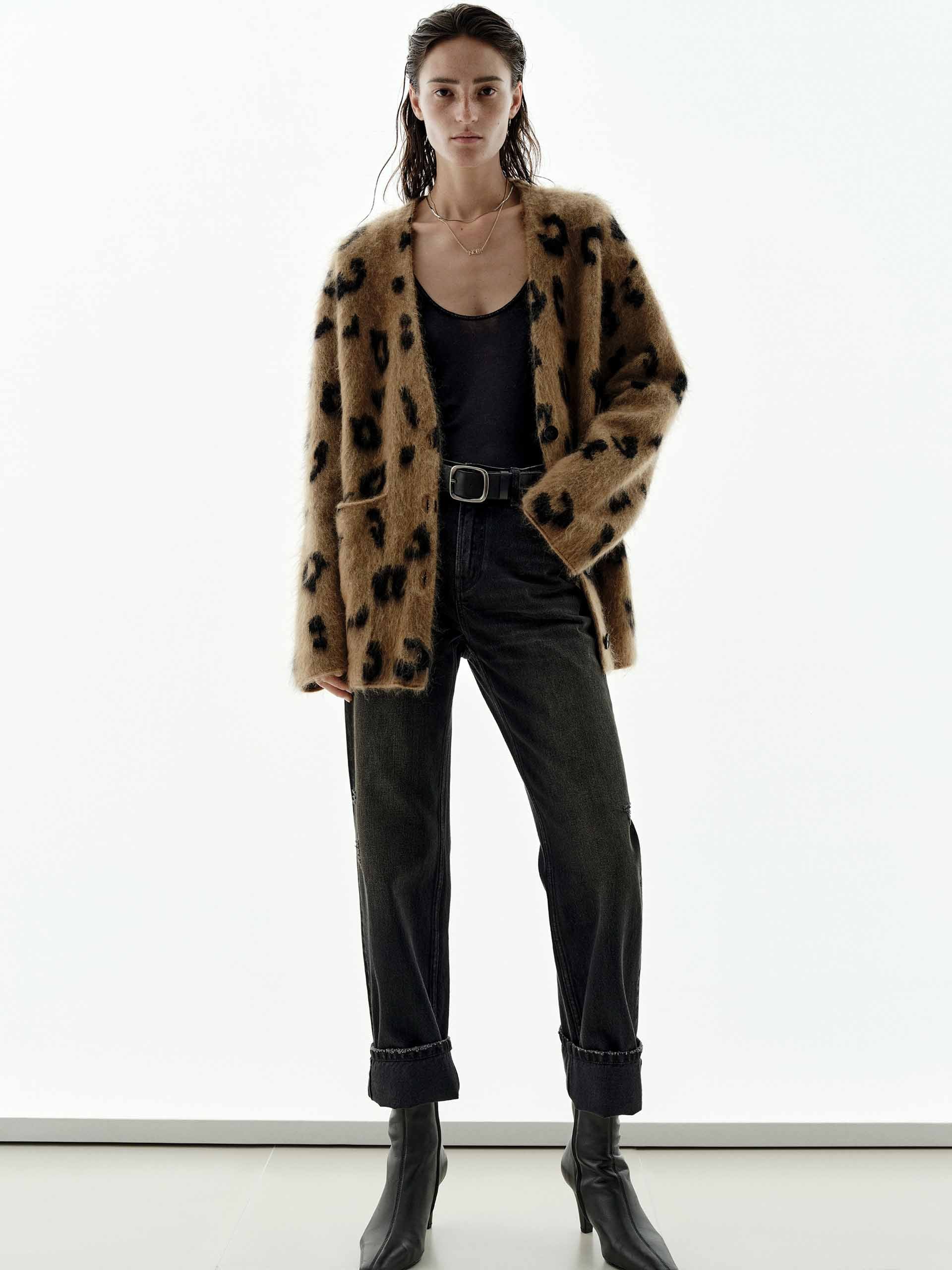 Leopard Print Relaxed Cardigan - Image 2