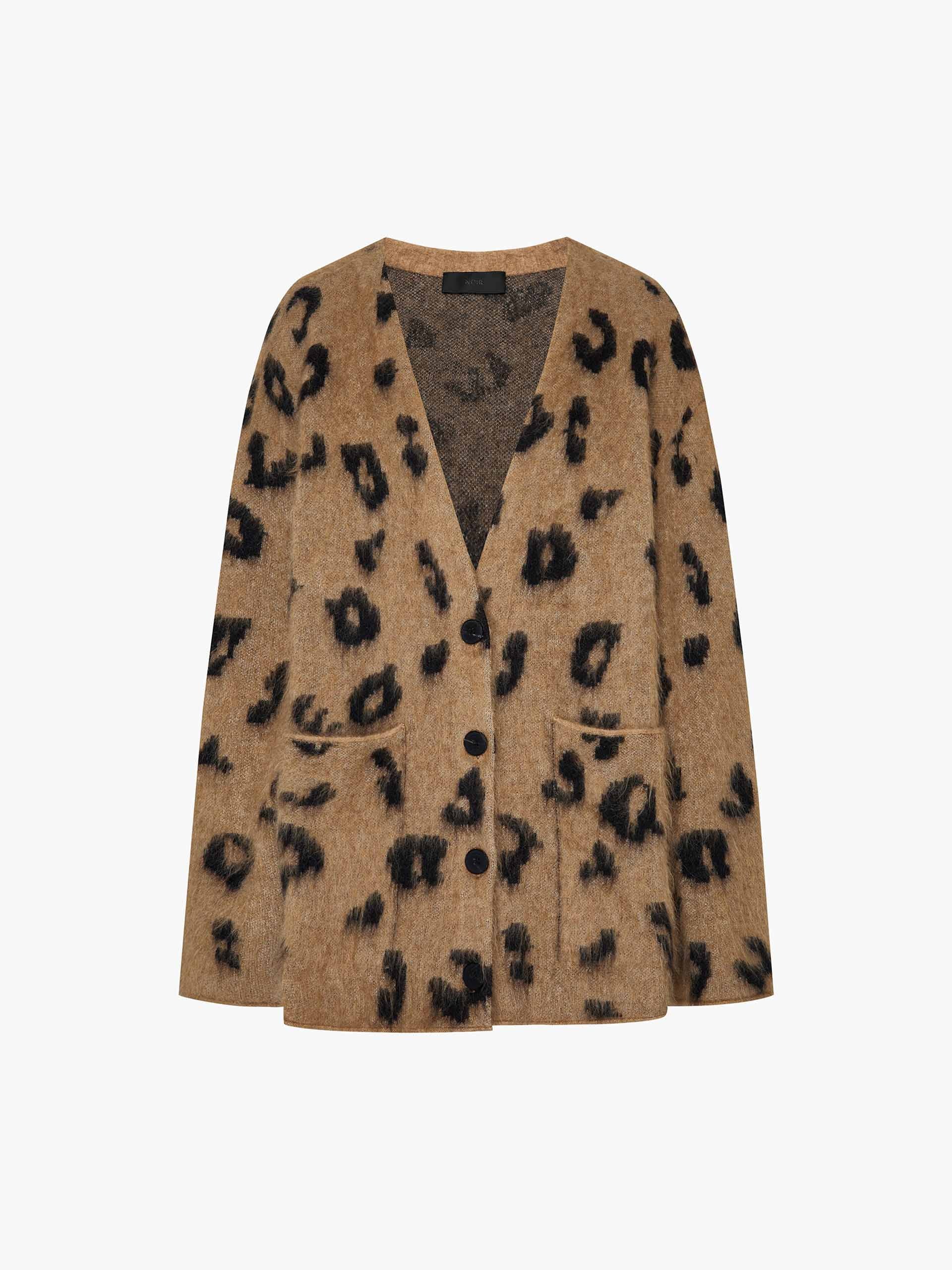 Leopard Print Relaxed Cardigan - Image 5