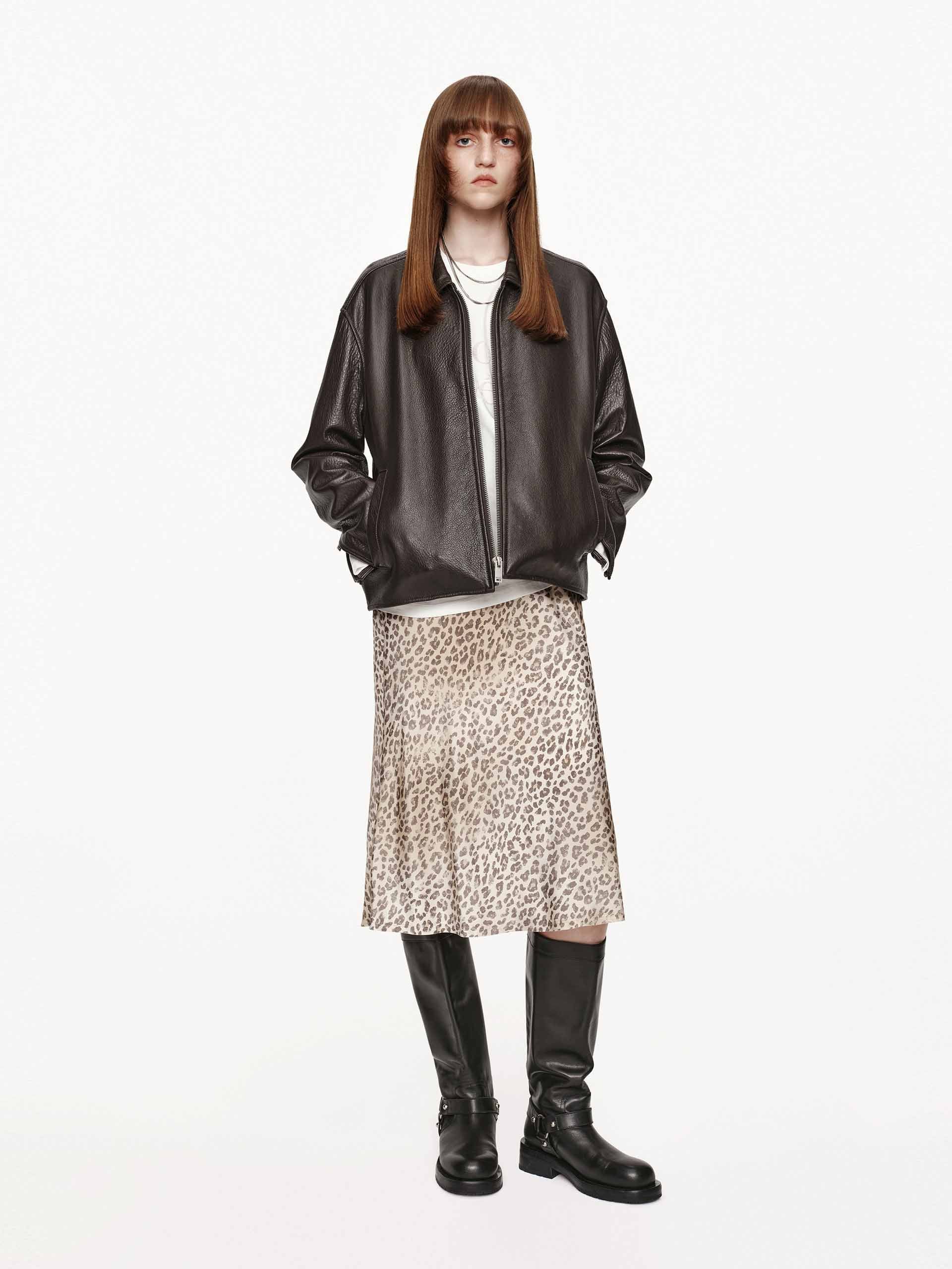 Leopard Print Silk Skirt - Image 2