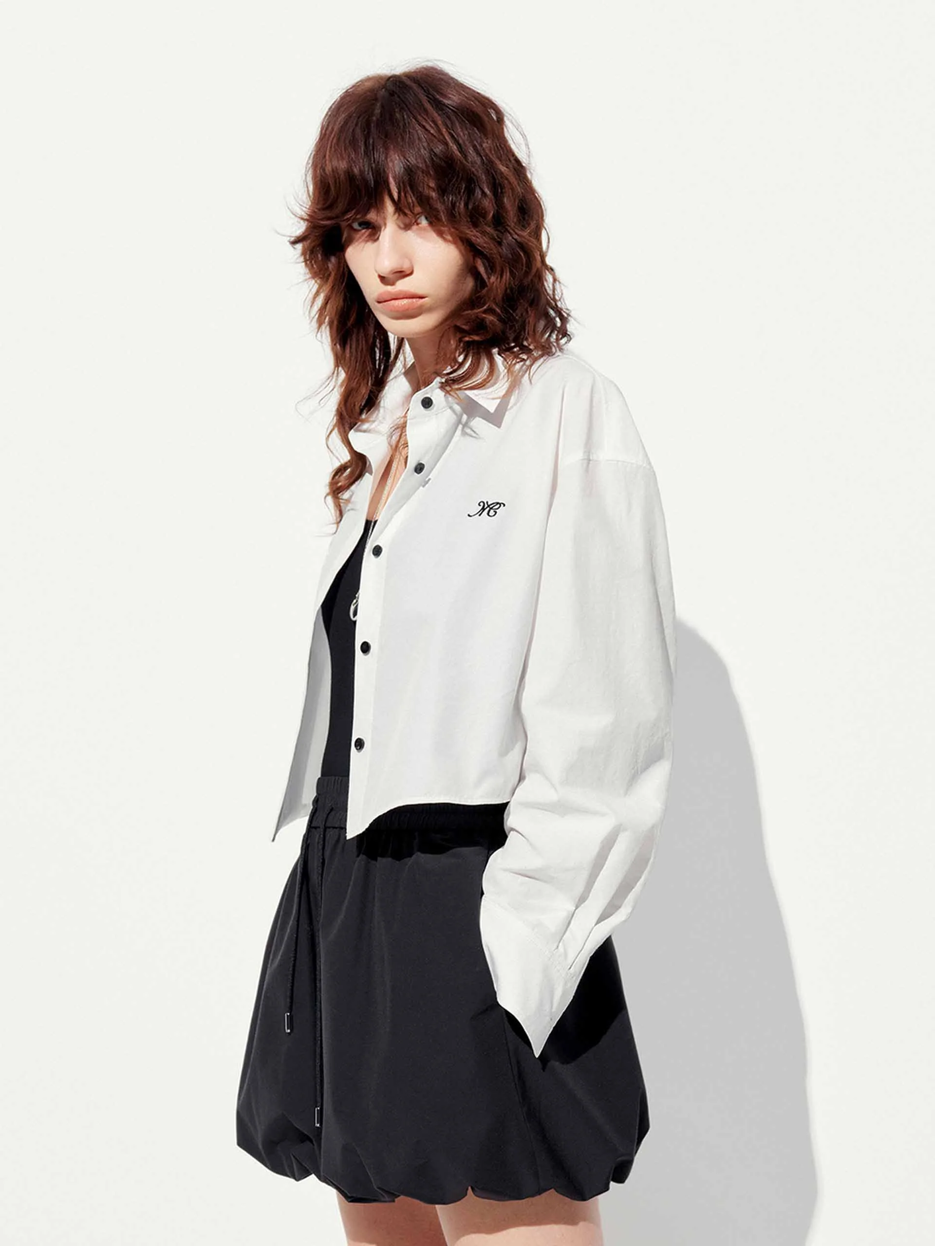 Letter Embroidered Shirt - Image 7