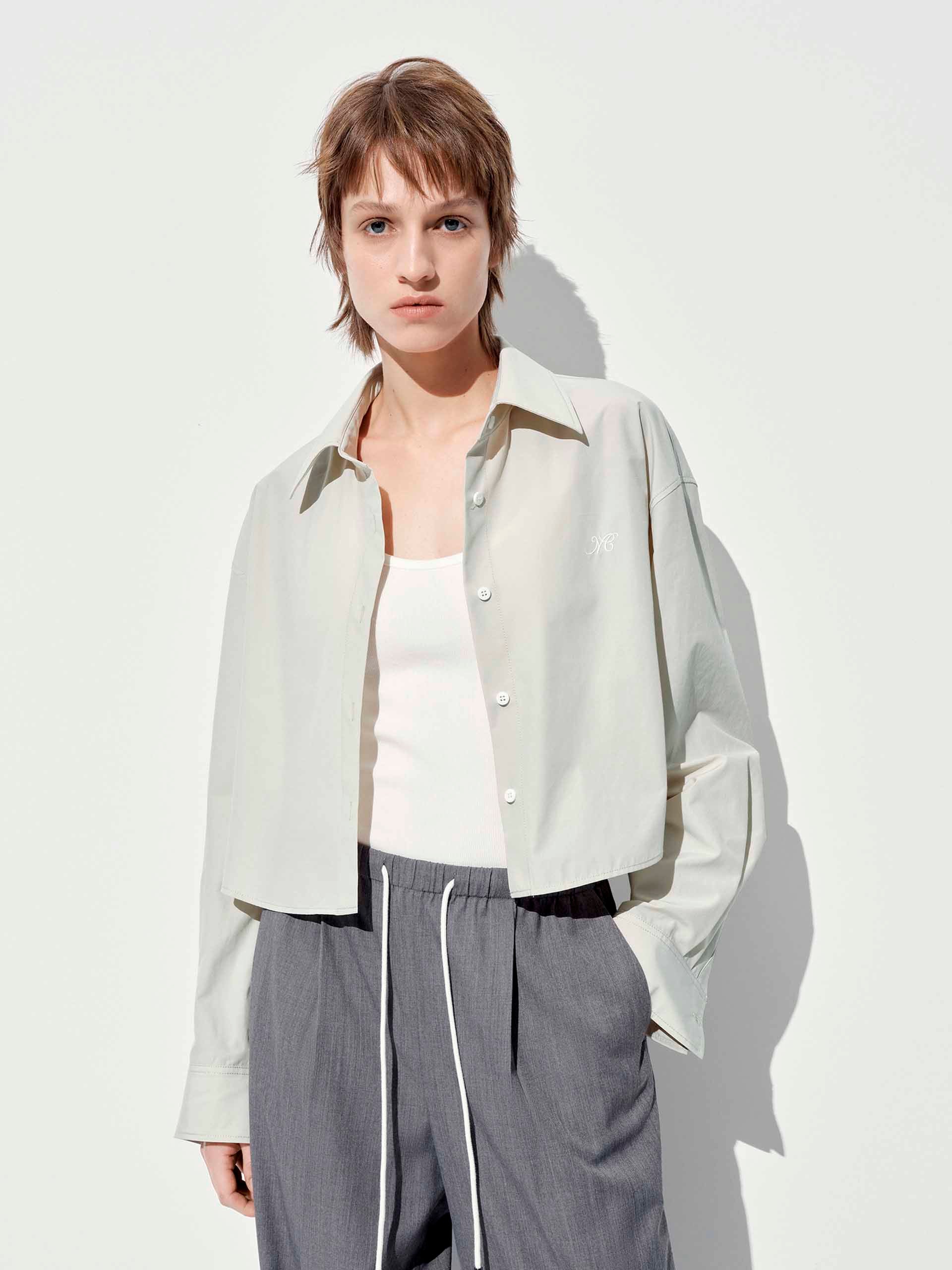Letter Embroidered Shirt - Image 9