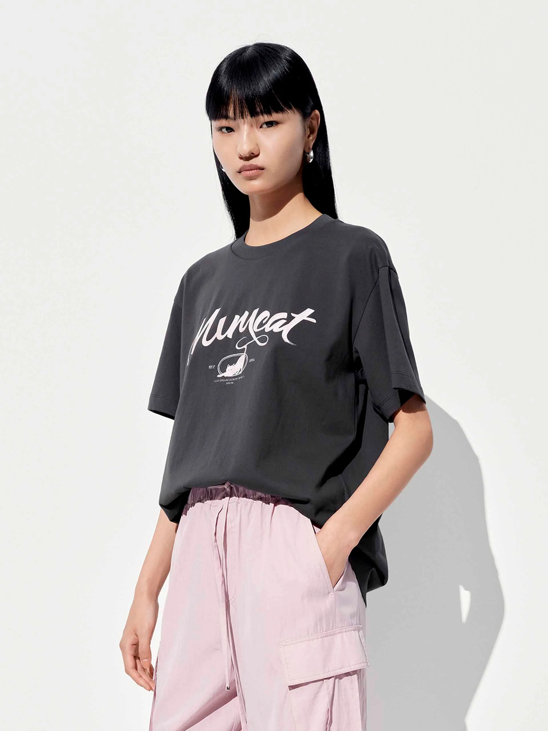 Letter Print Cotton T-shirt - Image 14