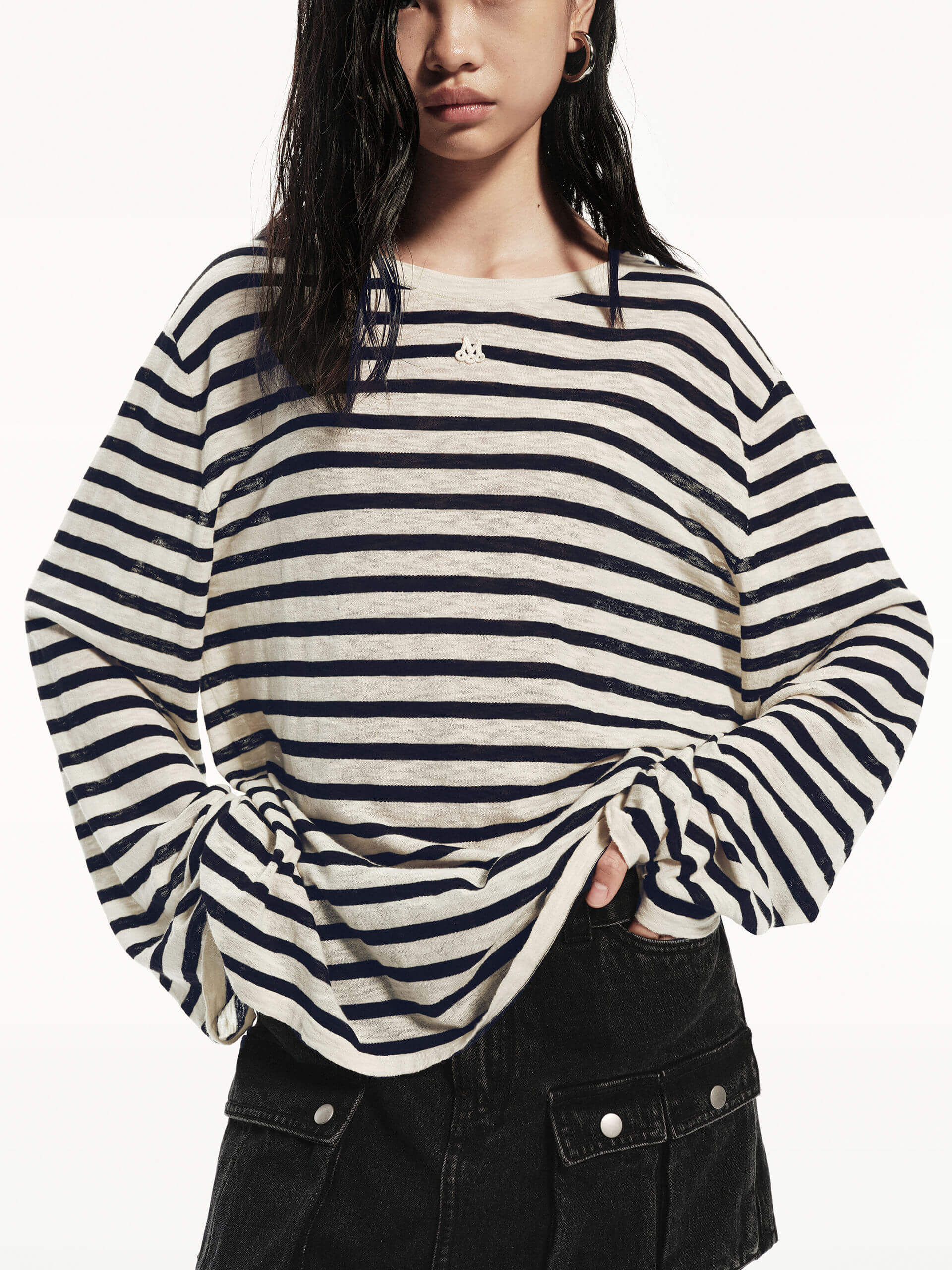 Lightweight Striped Knit Top - Image 7
