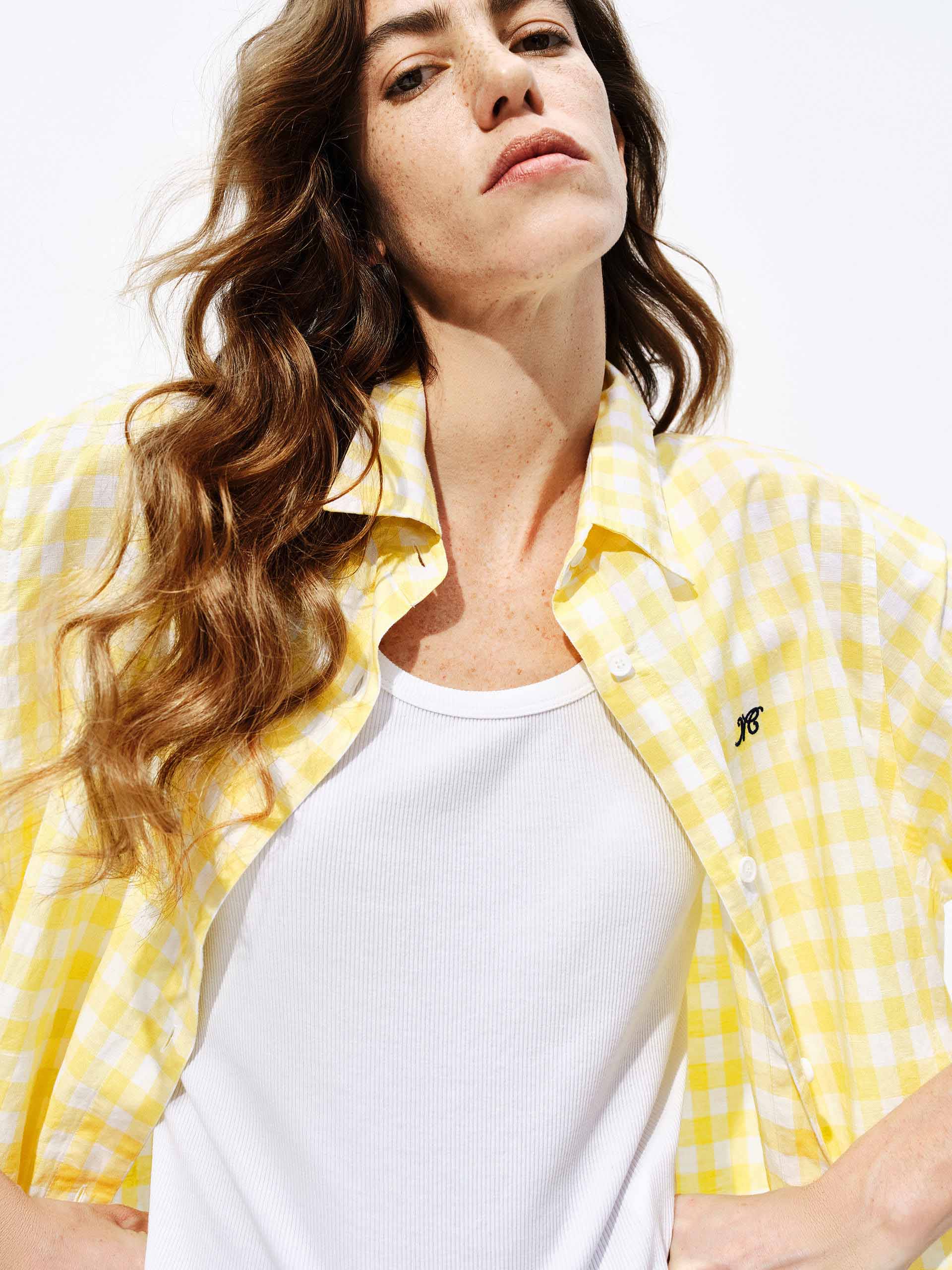 Linen Blend Gingham Shirt - Image 8