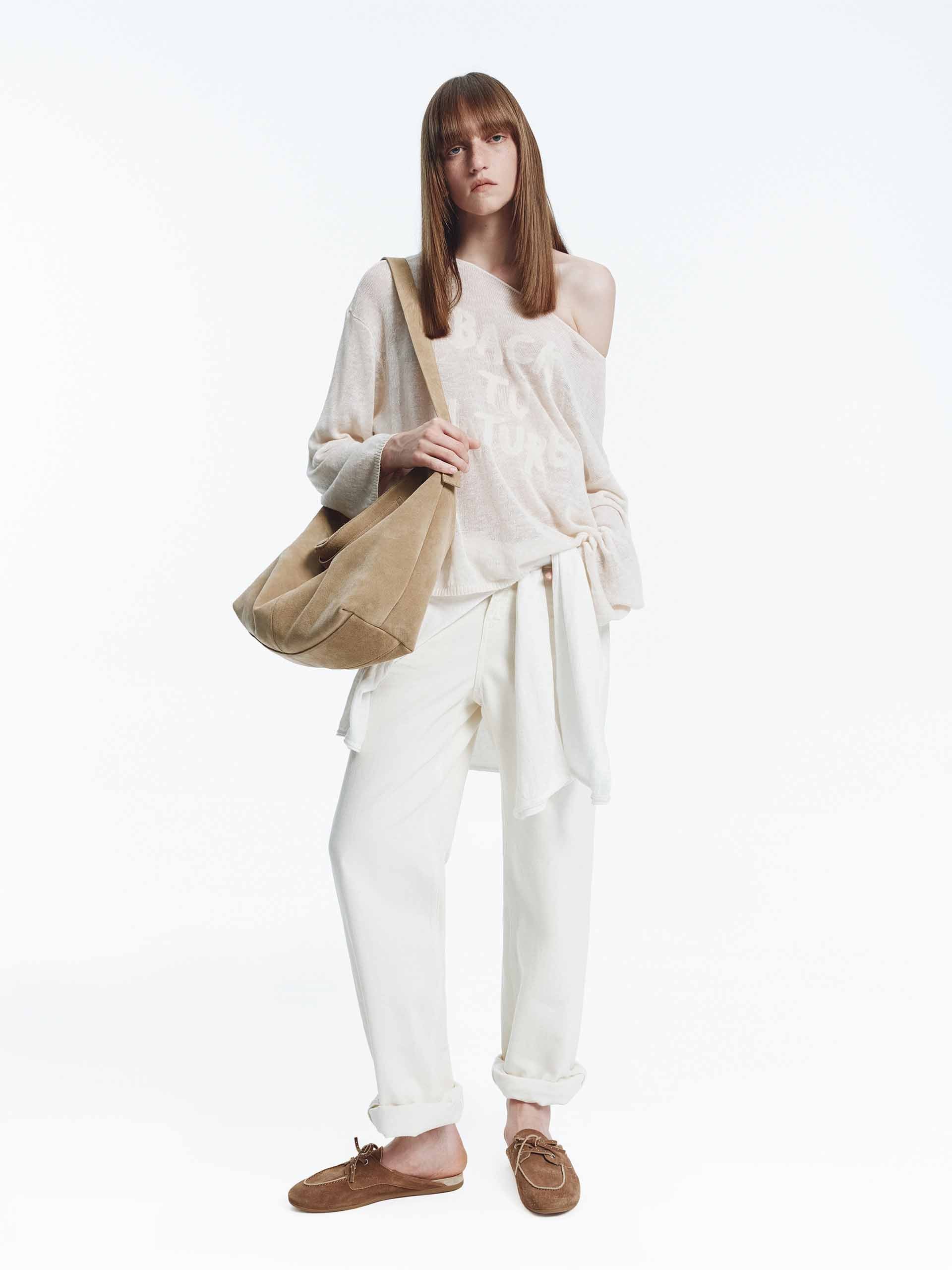Linen Blend Letter Knit Top - Image 10