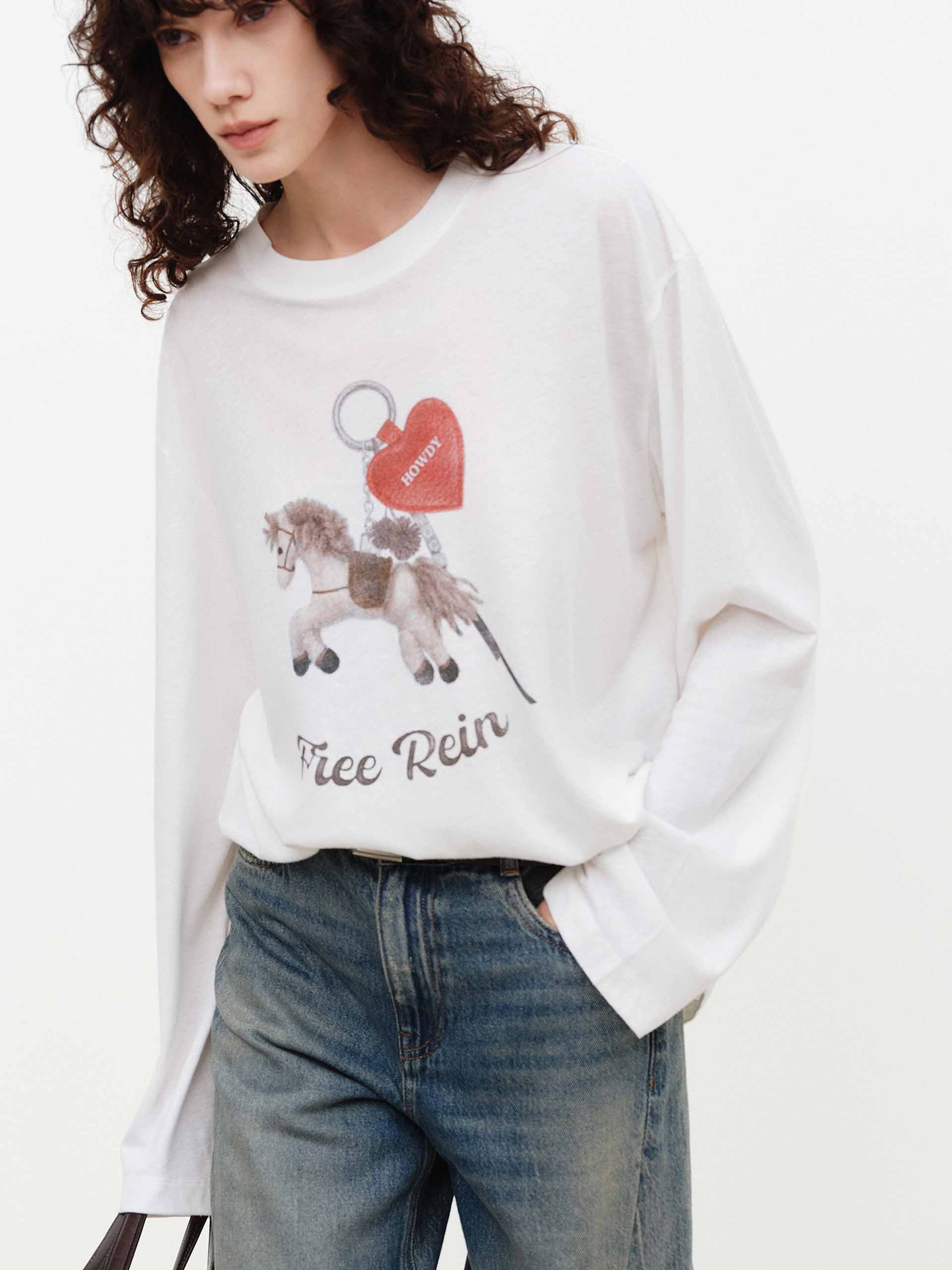 Linen Blend Print T-shirt