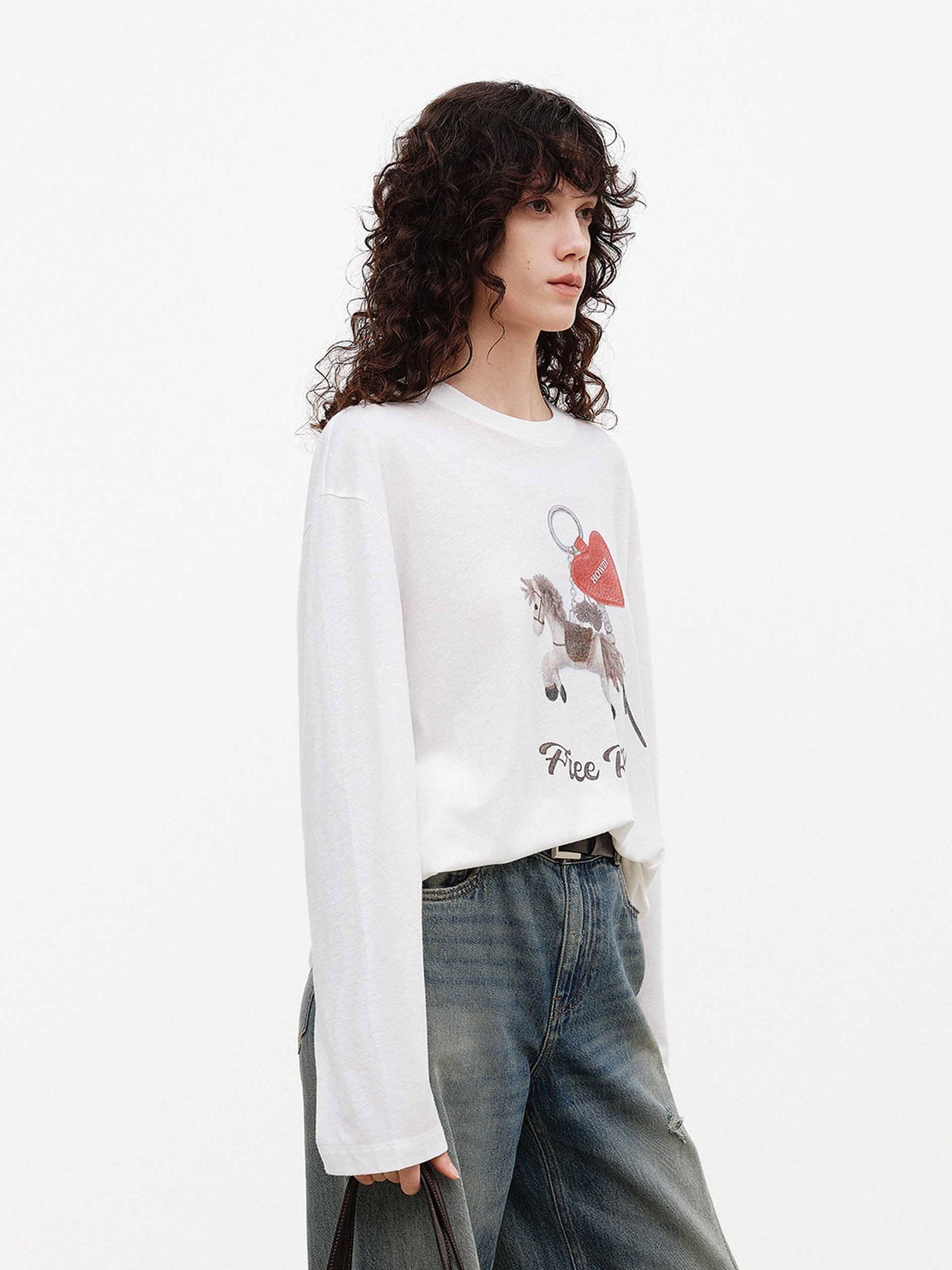 Linen Blend Print T-shirt - Image 3