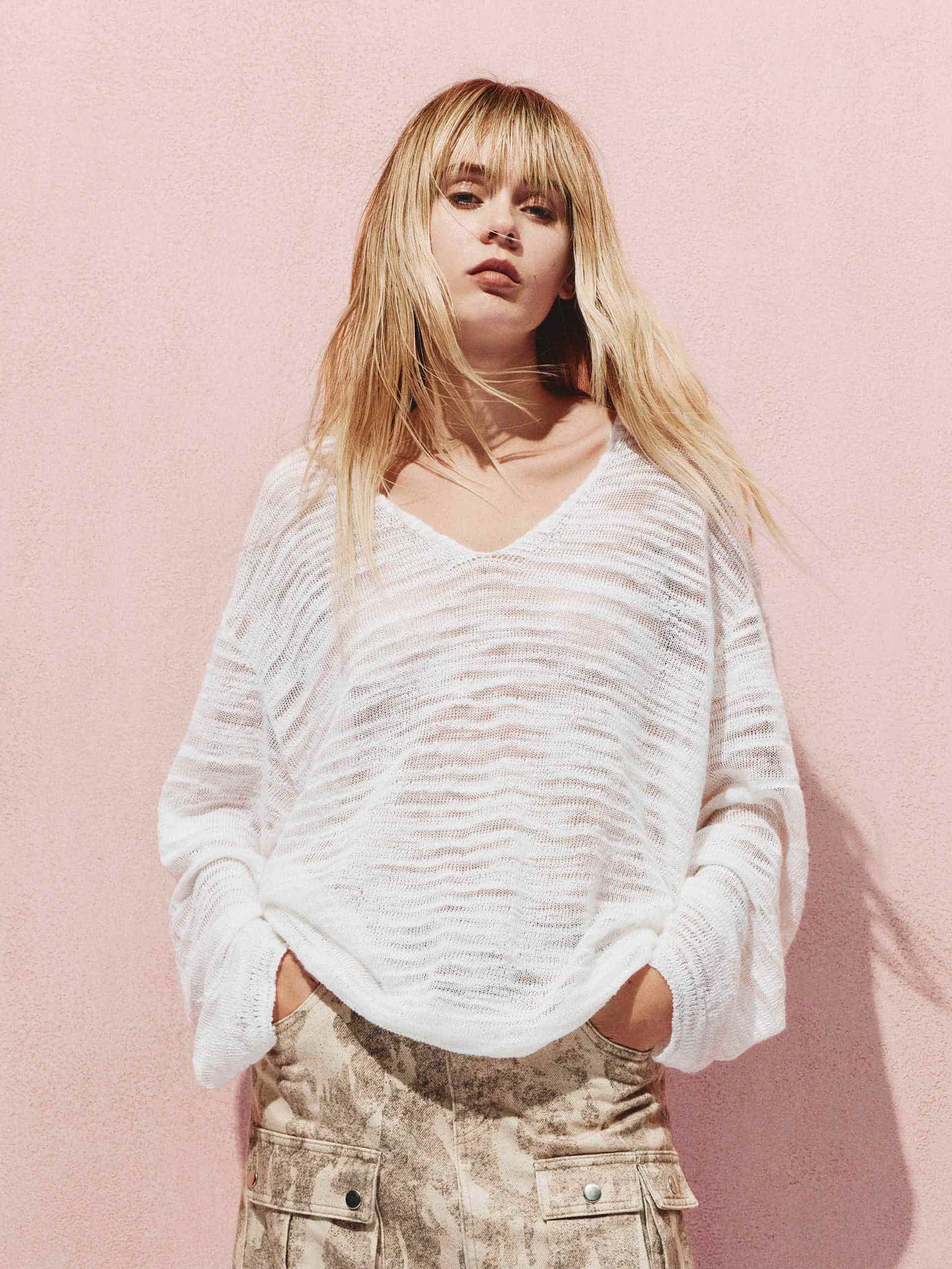 Linen Blend Sheer Top