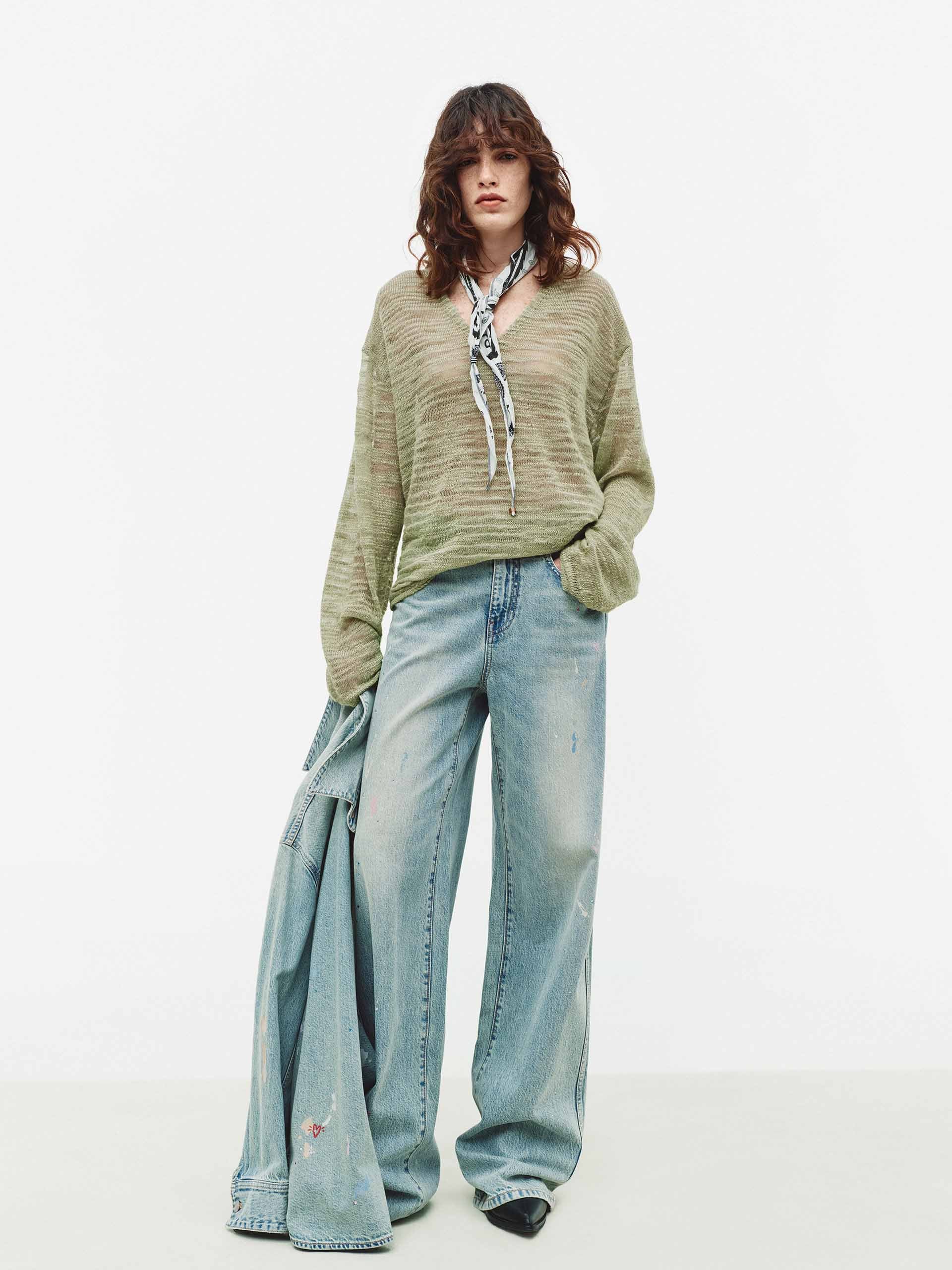 Linen Blend Sheer Top - Image 10