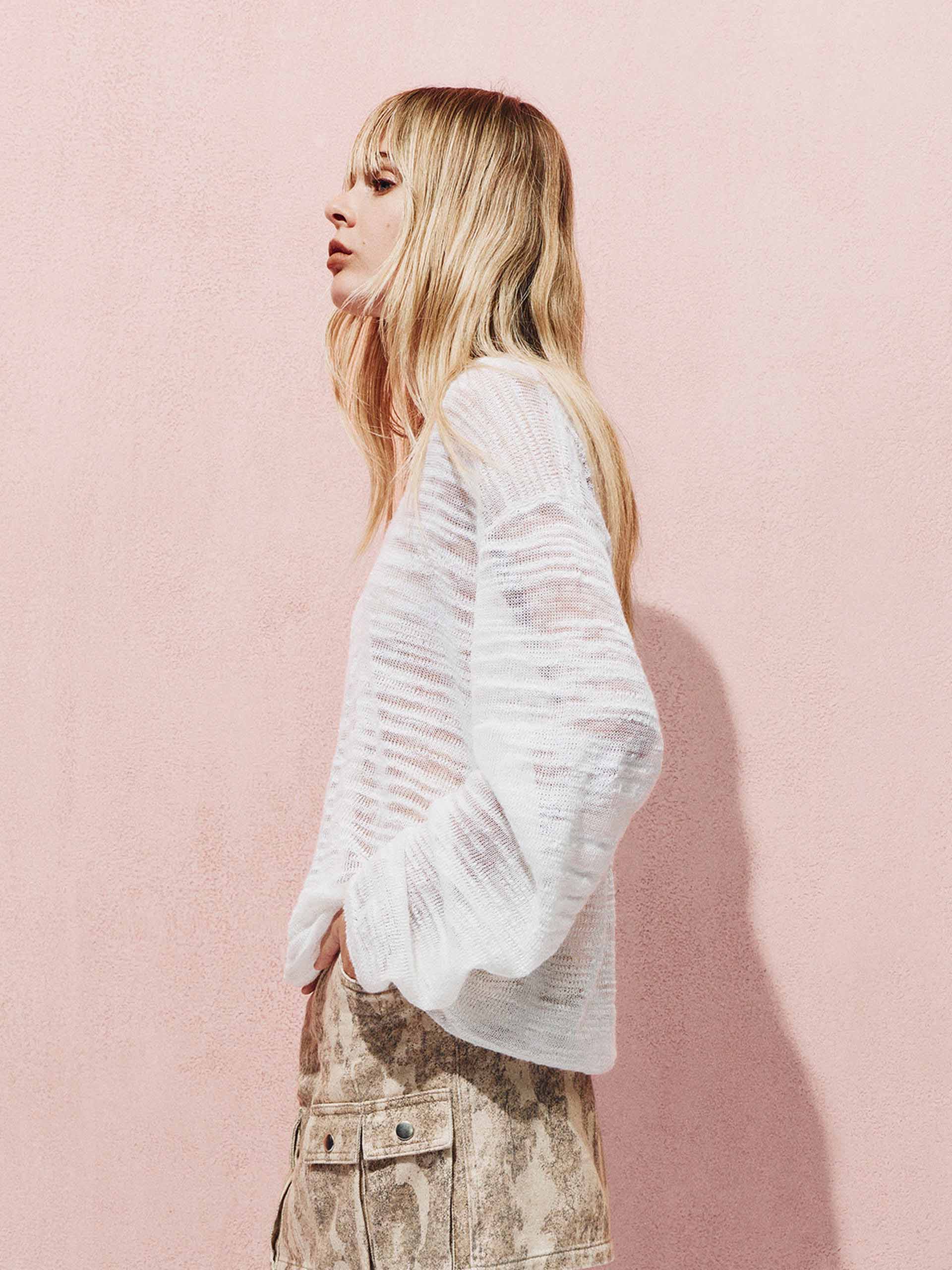 Linen Blend Sheer Top - Image 8