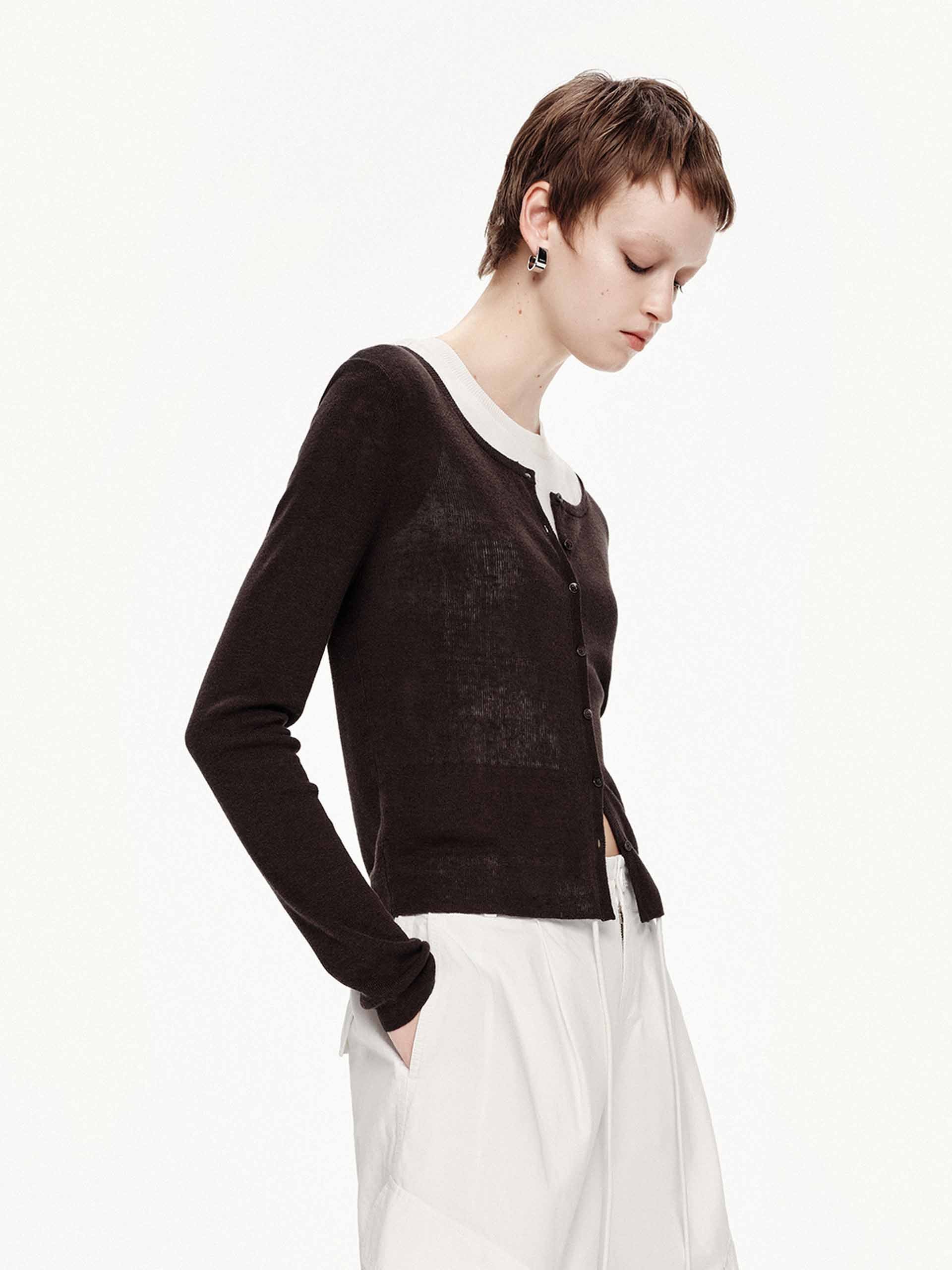 Linen Cotton Button Cardigan - Image 11