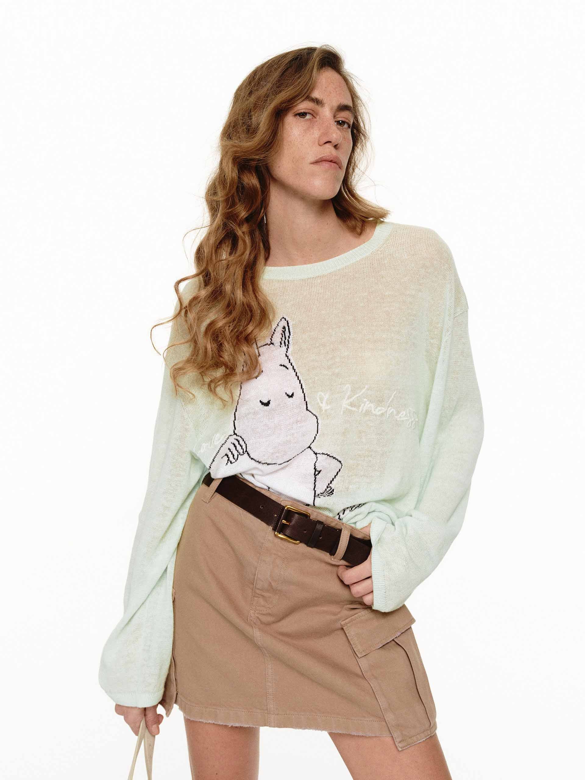 Linen Cotton Crochet Sweater - Image 15