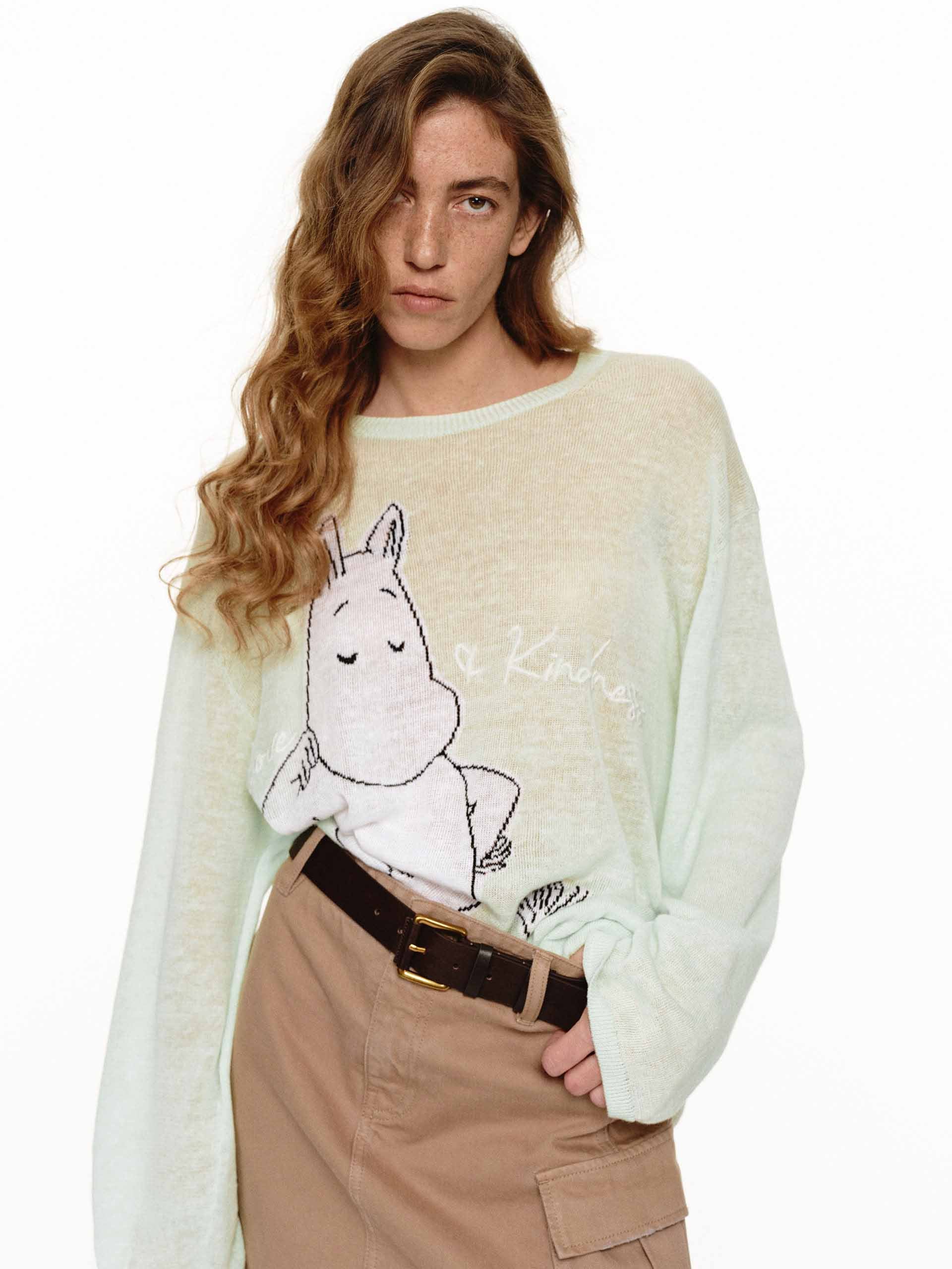 Linen Cotton Crochet Sweater - Image 9