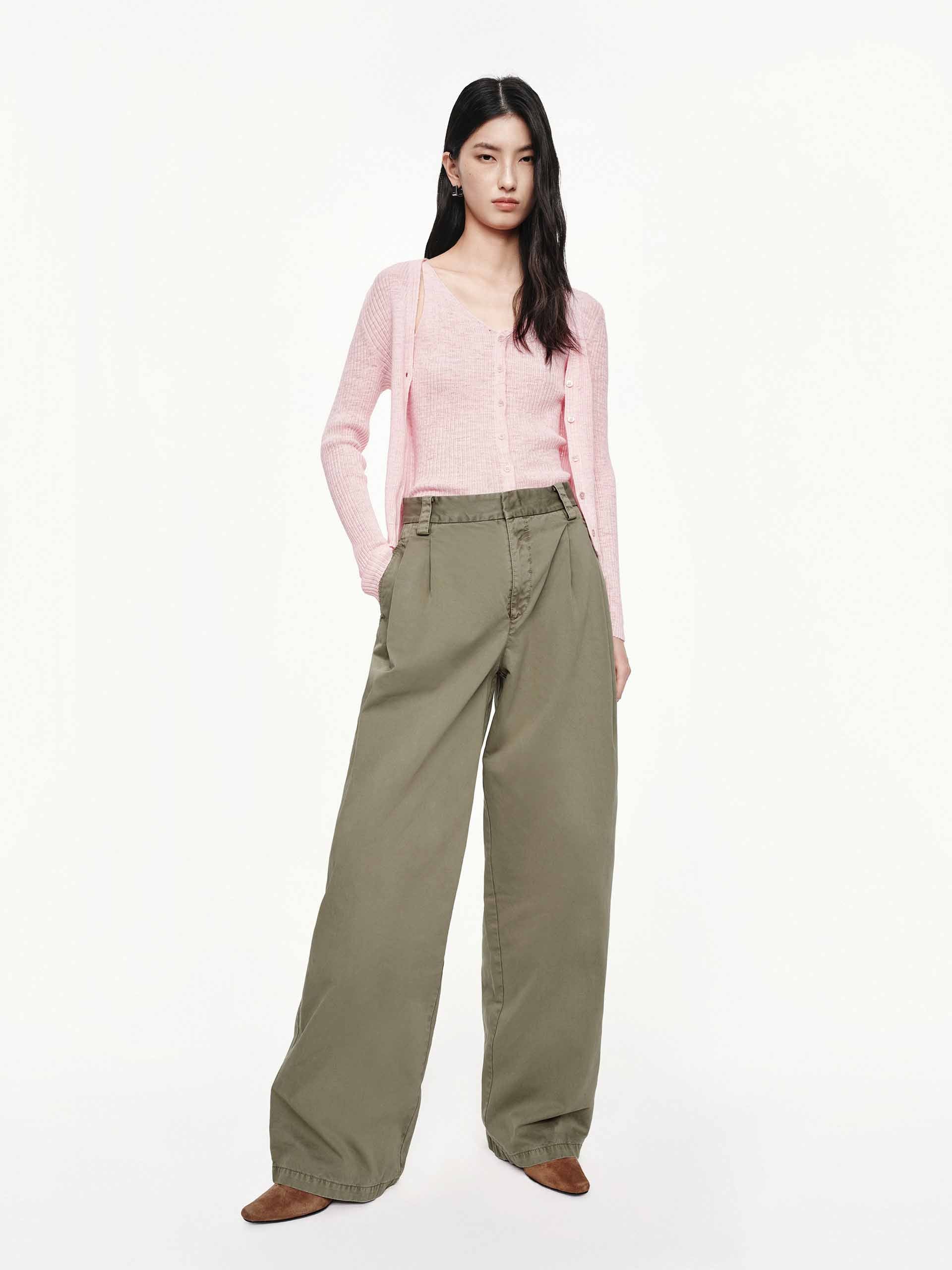 Linen Cotton V-neck Cardigan - Image 10