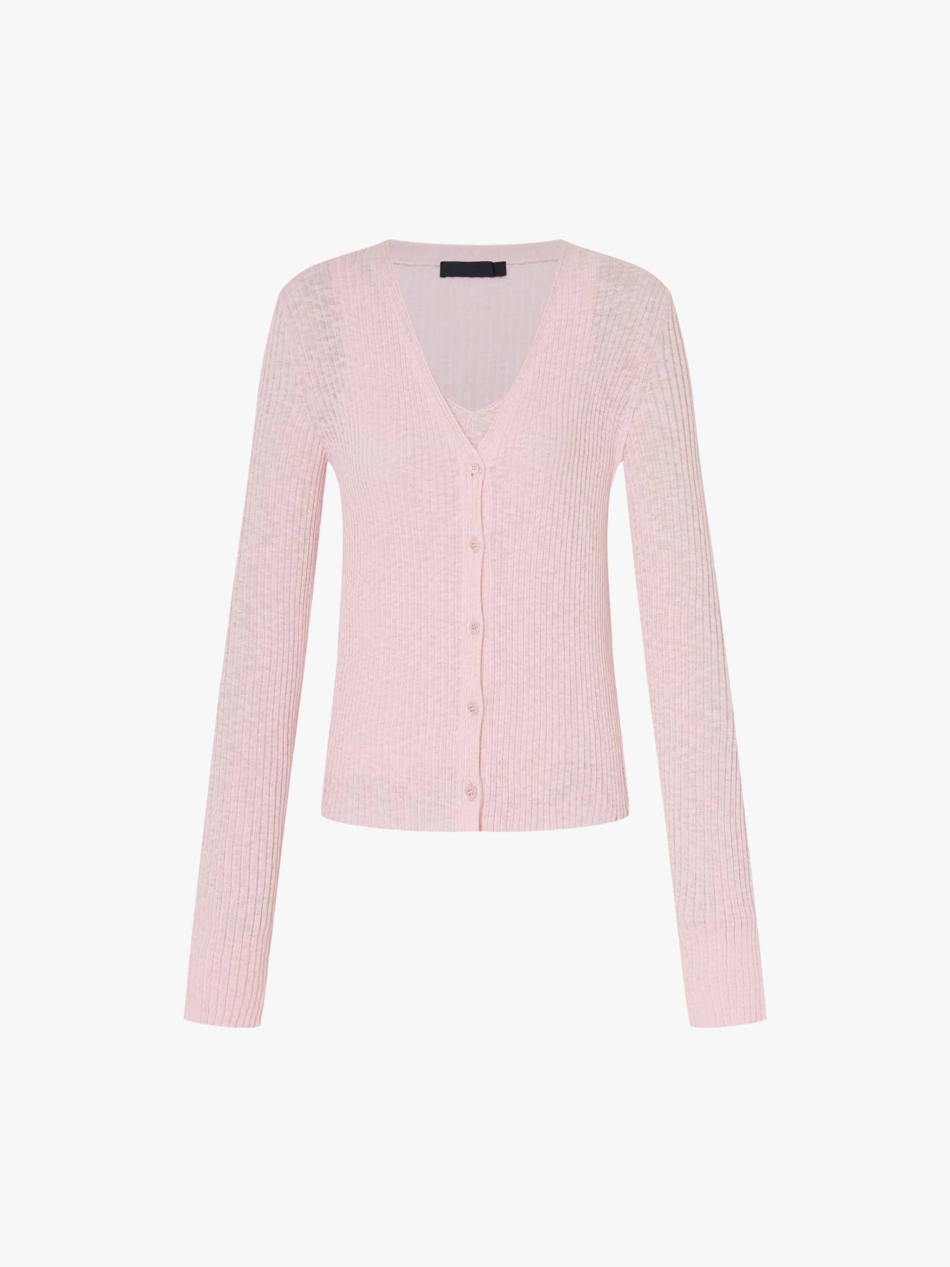 Linen Cotton V-neck Cardigan - Image 13