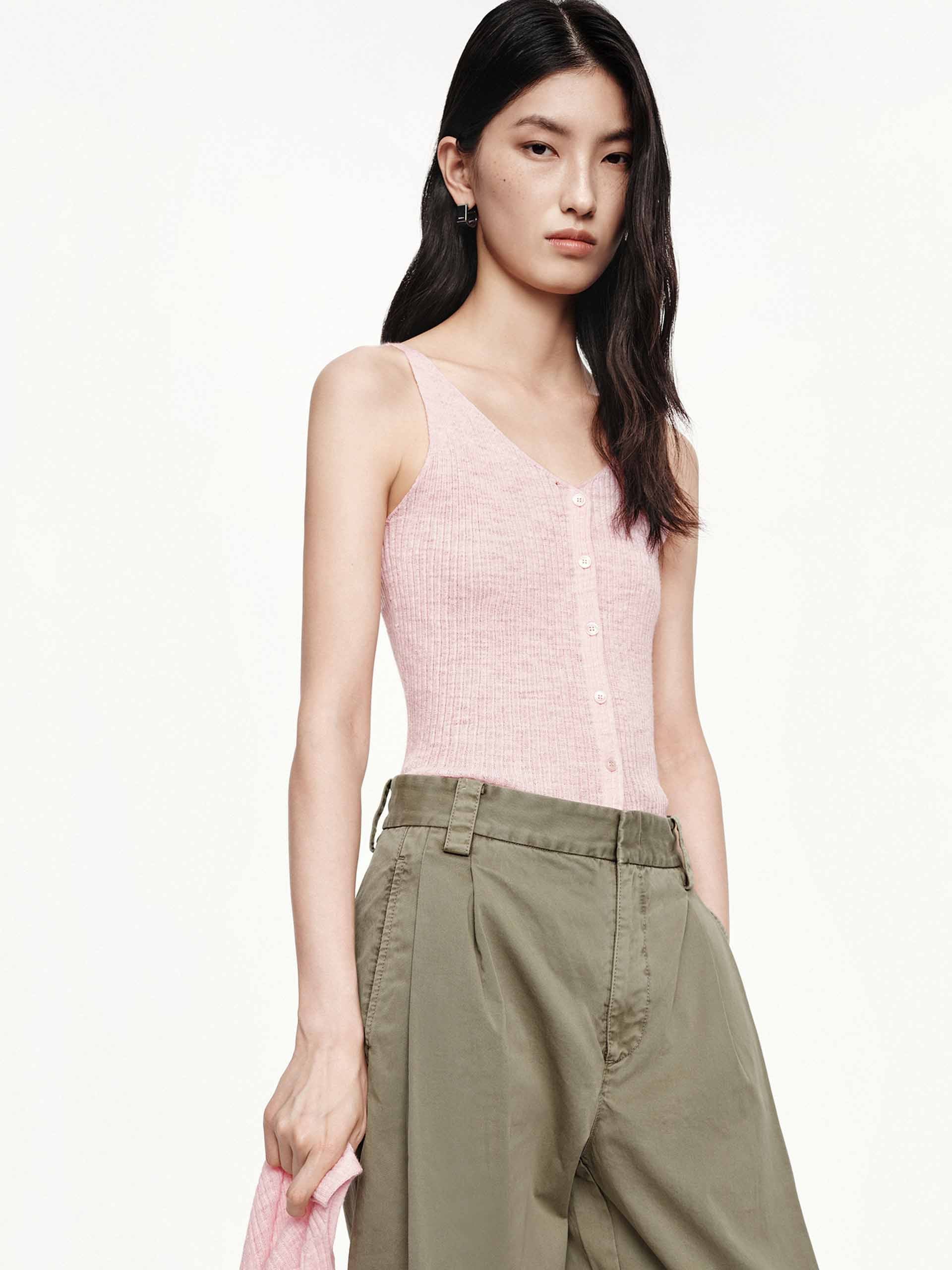 Linen Cotton V-neck Cardigan - Image 14