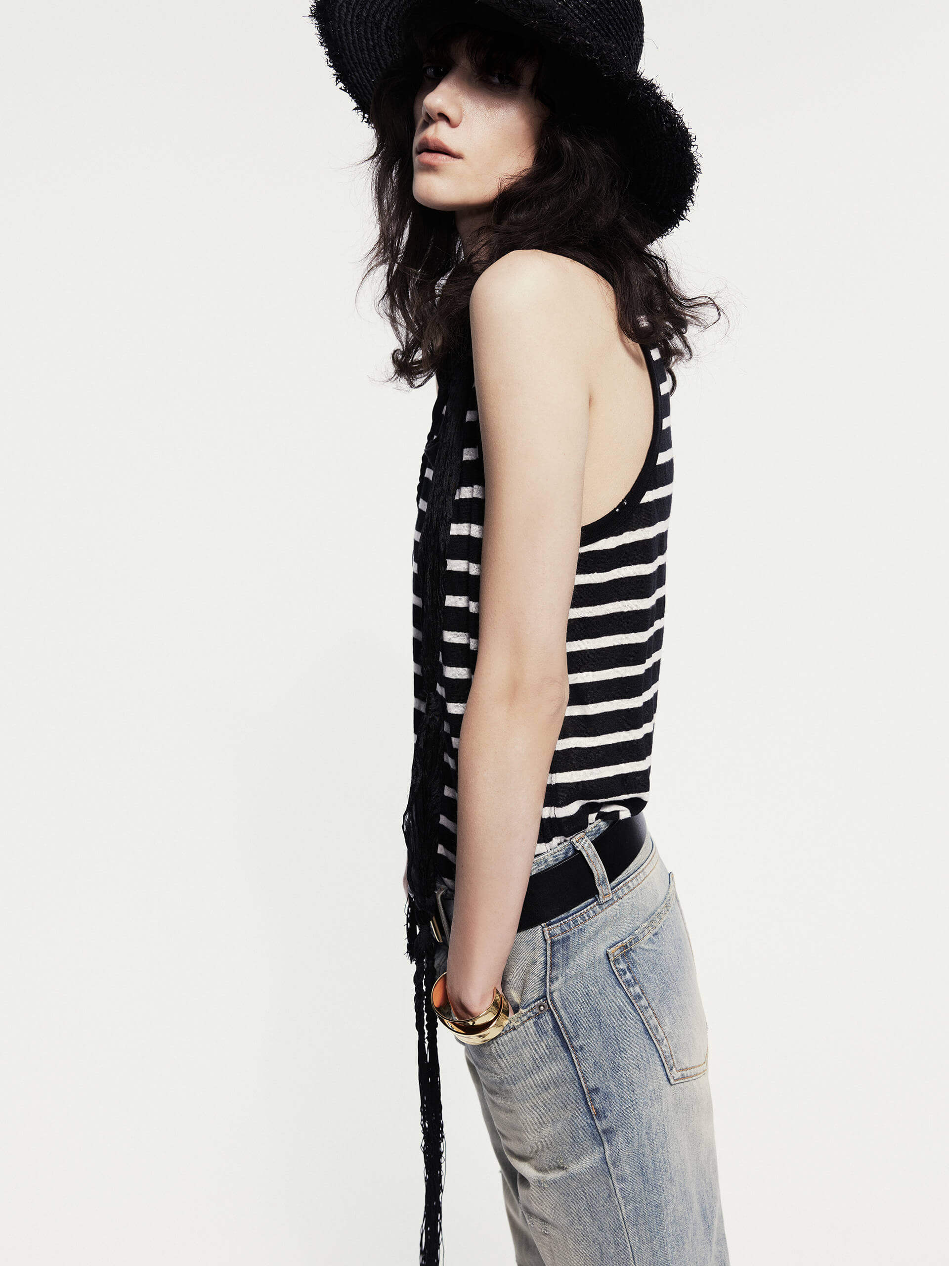 Linen Fitted Vest Top - Image 7