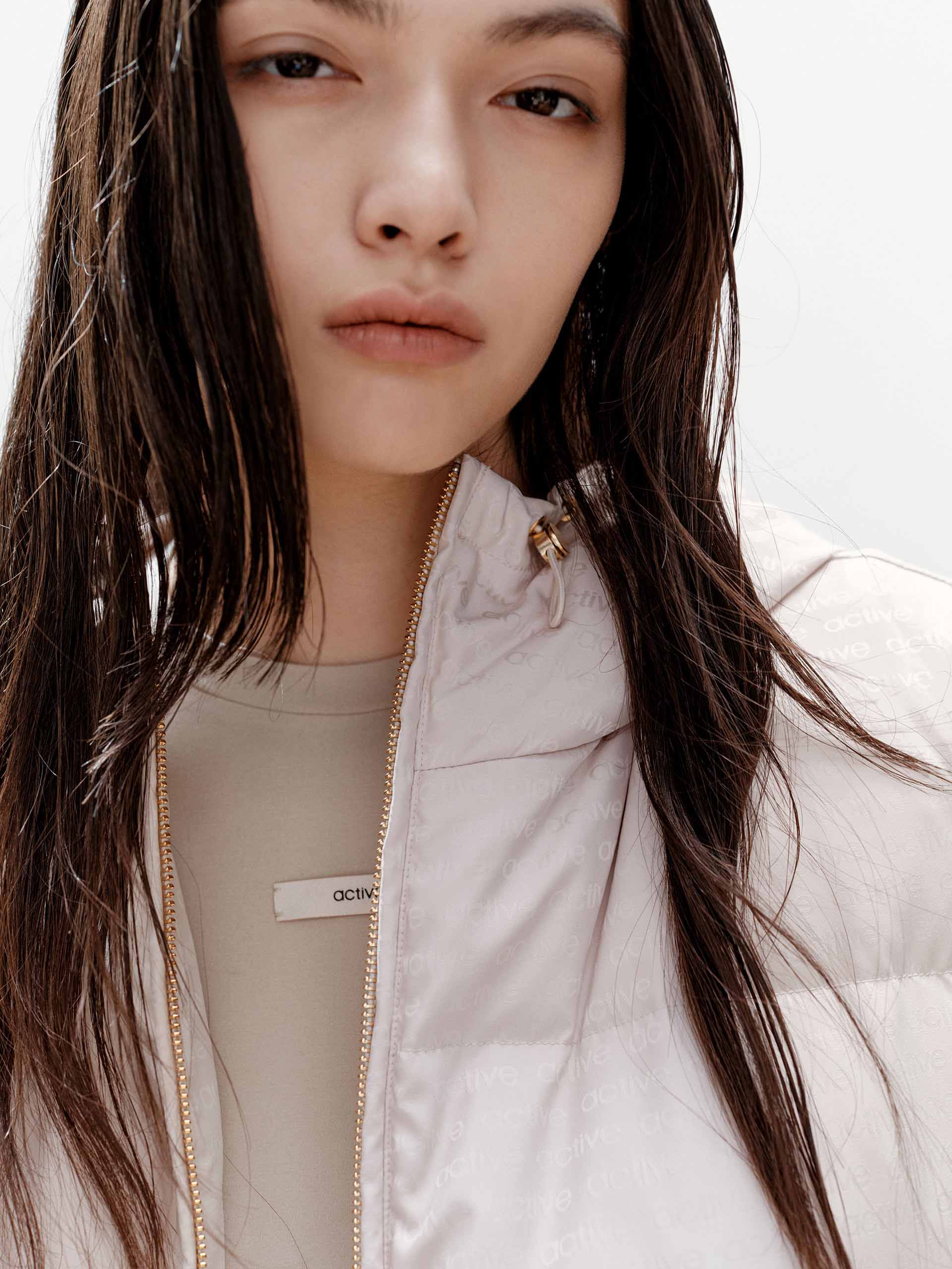 Logo Print Cropped Down Jacket - Image 7