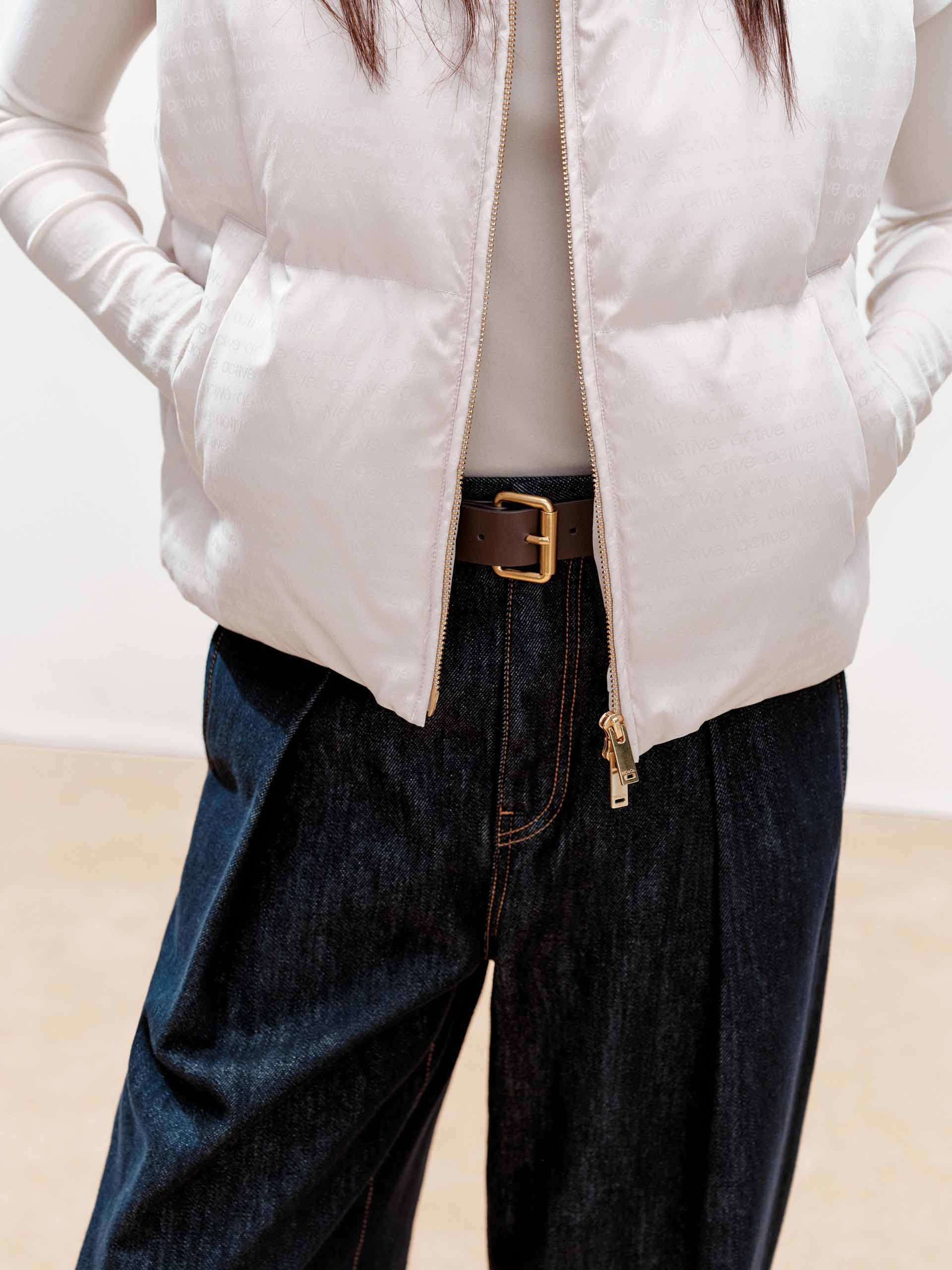 Logo Print Cropped Down Jacket - Image 8