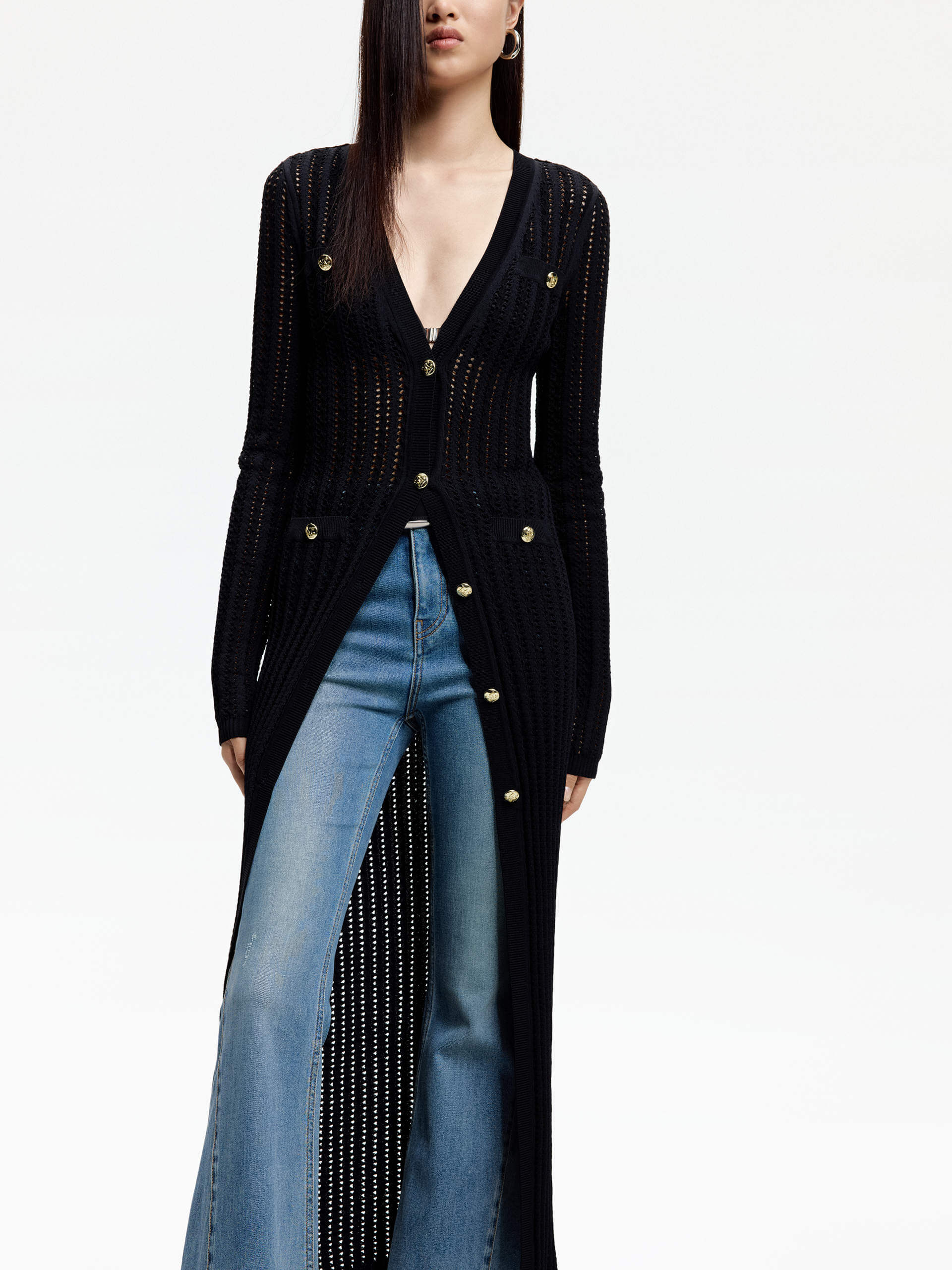 Long Line Knit Cardigan - Image 7