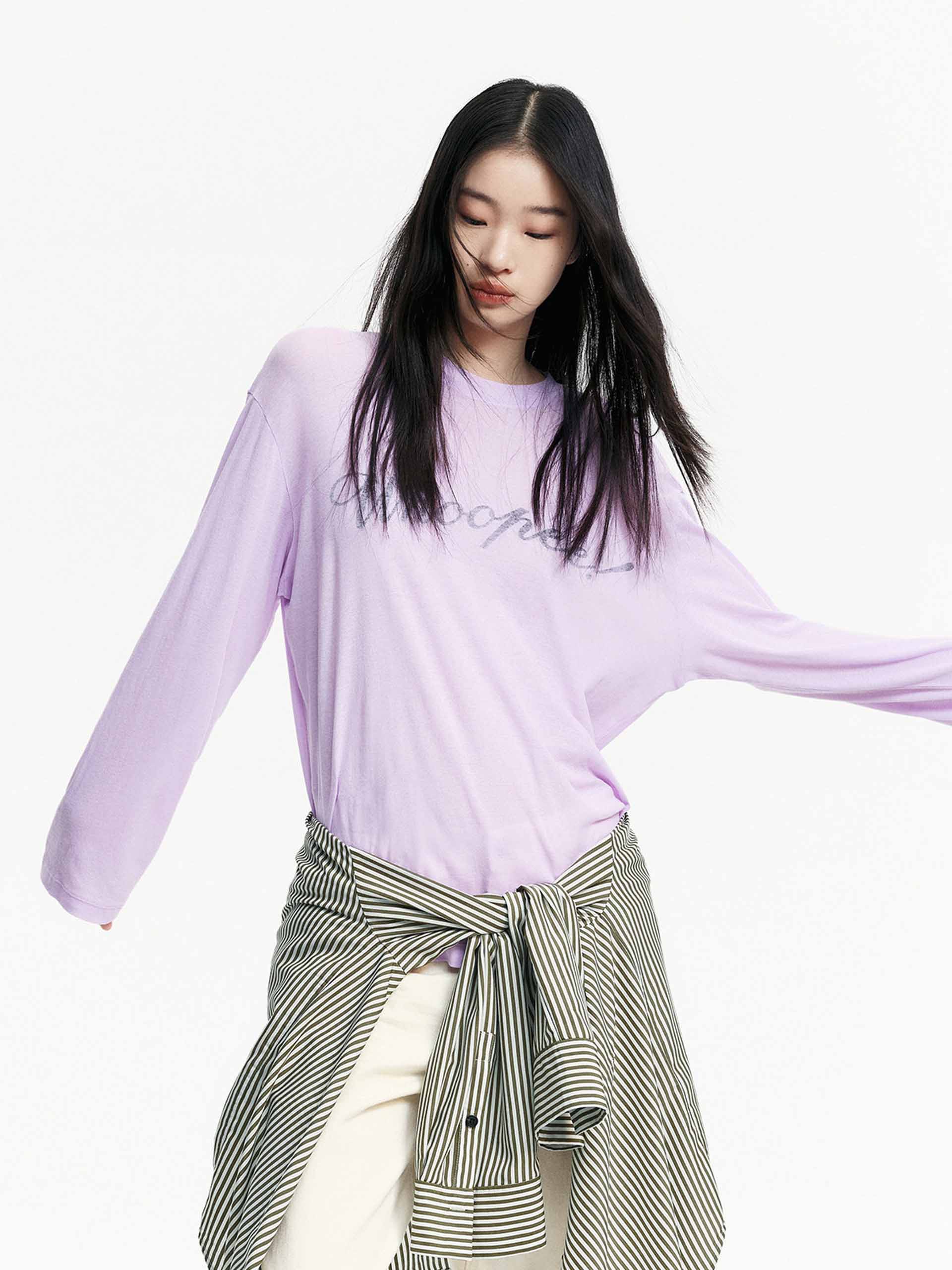 Long Sleeves Letter T-shirt - Image 6