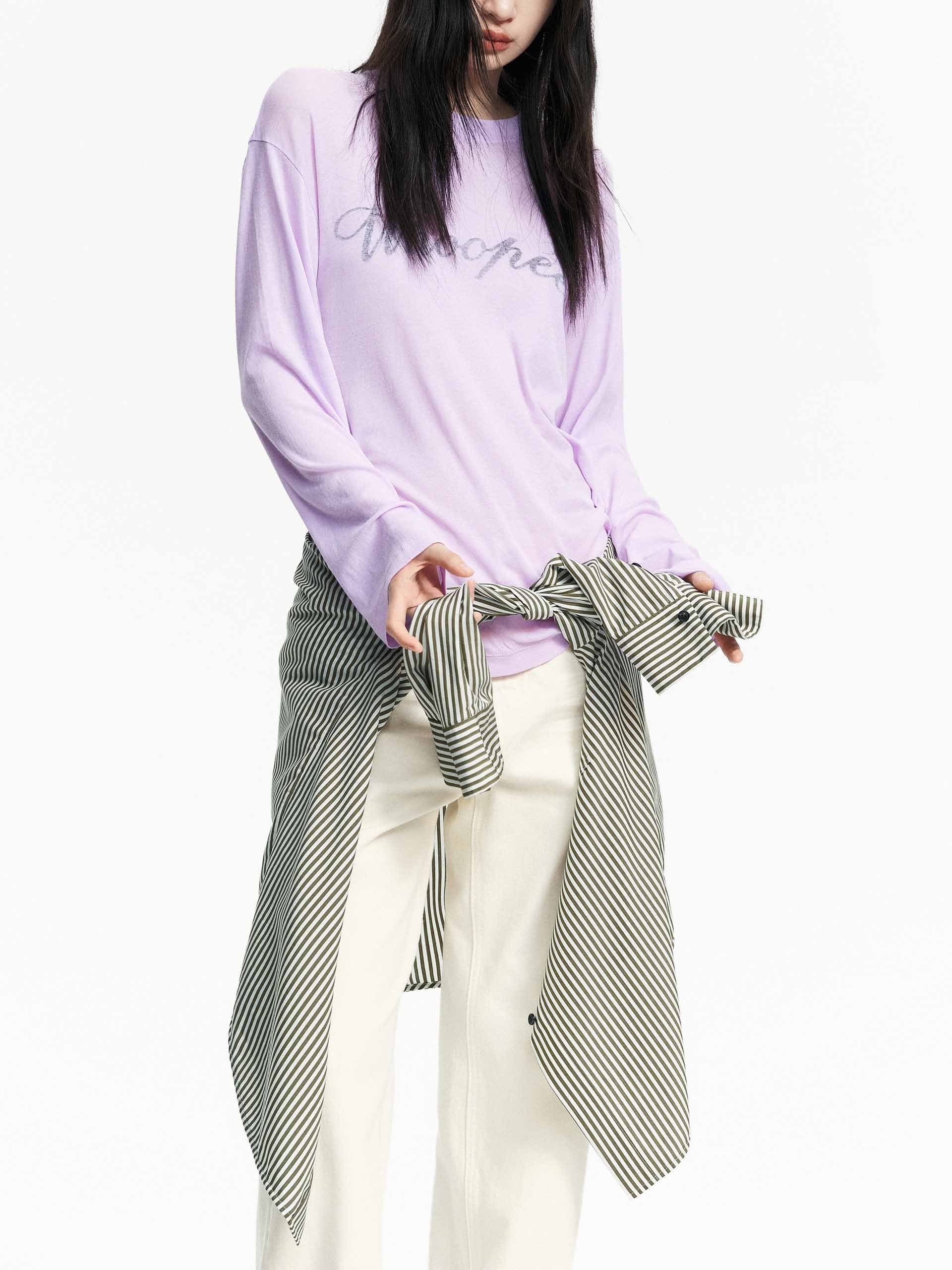 Long Sleeves Letter T-shirt - Image 8
