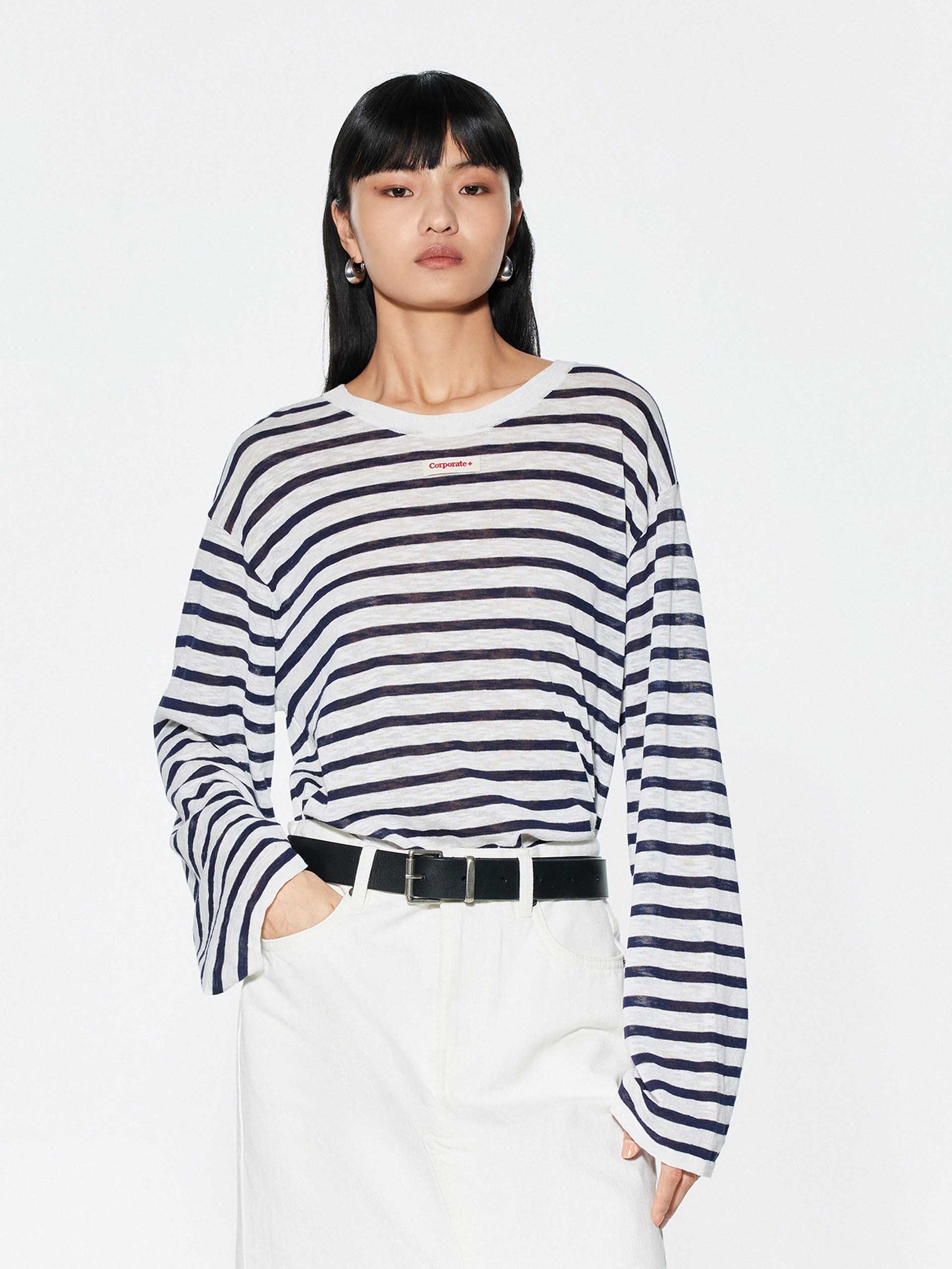 Long Sleeves Striped Sweater - Image 7