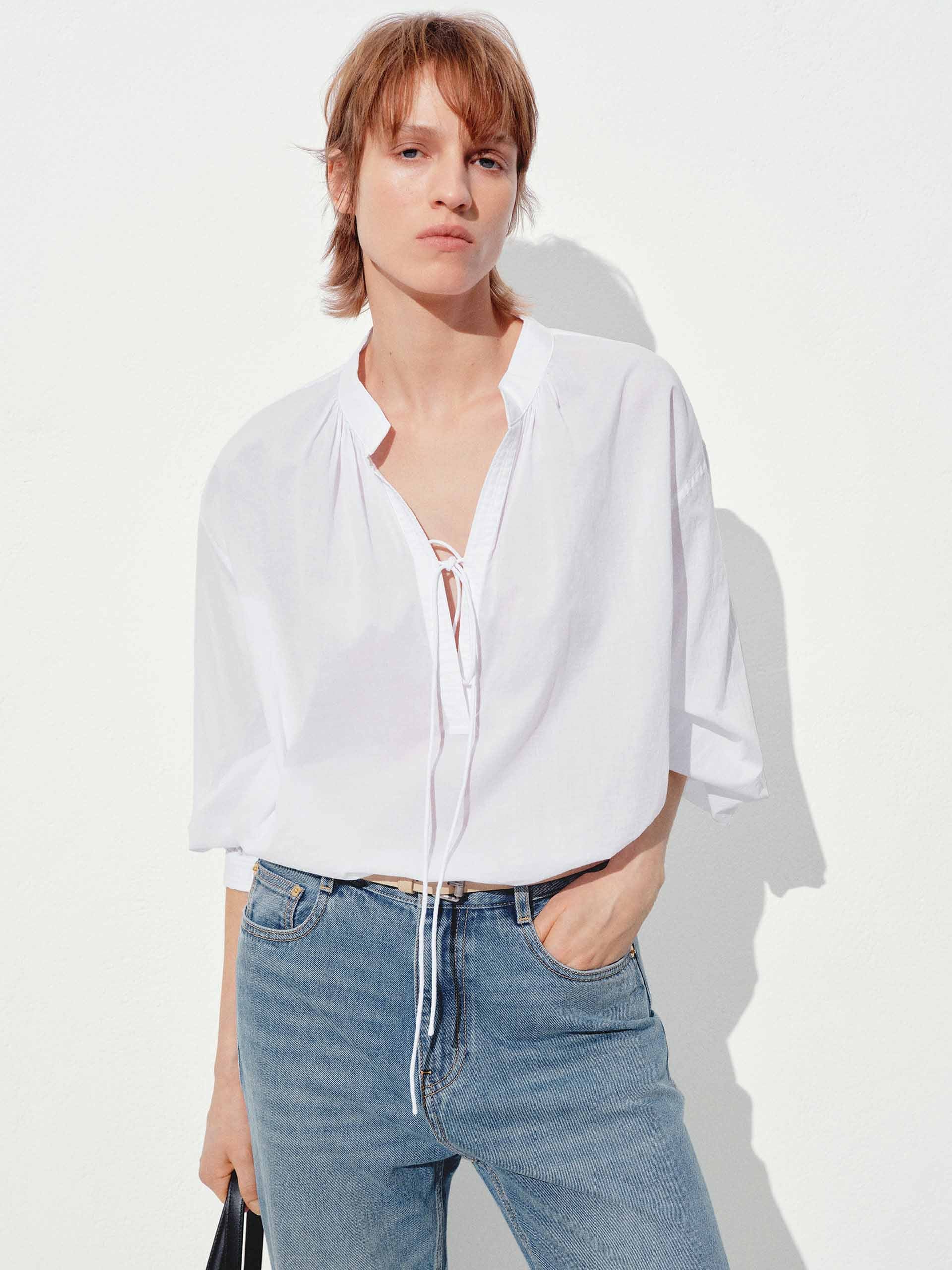 Long Sleeves Tie Blouse - Image 9